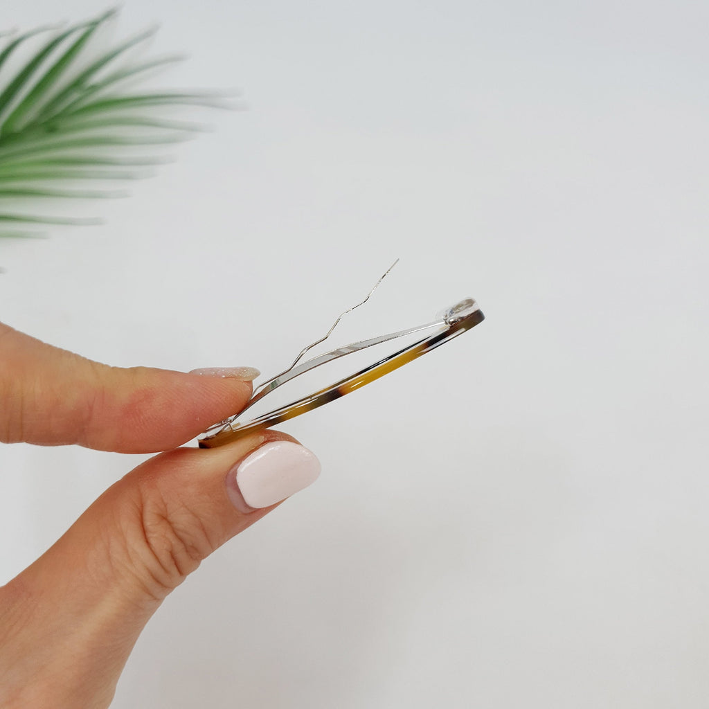 Tortoise Shell Mini Oval Snap Clip (2.2 Inch) / French Leopard Hairgrip Barrette / French Hair Pin / Tic Tac Hair Clip Pin