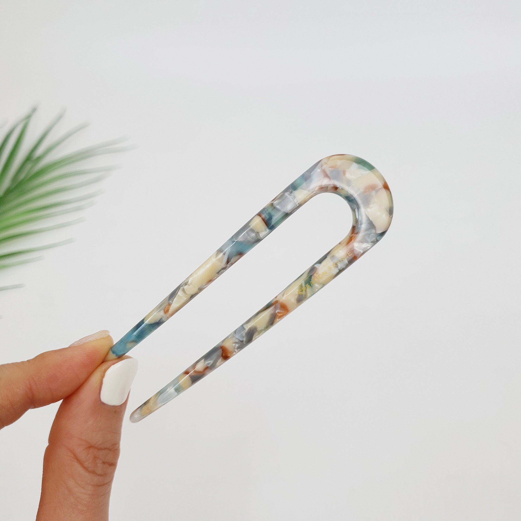 Straight Line U Shape Hair Stick / Tortoise Shell French Hair Pin / Hair Fork for Woman