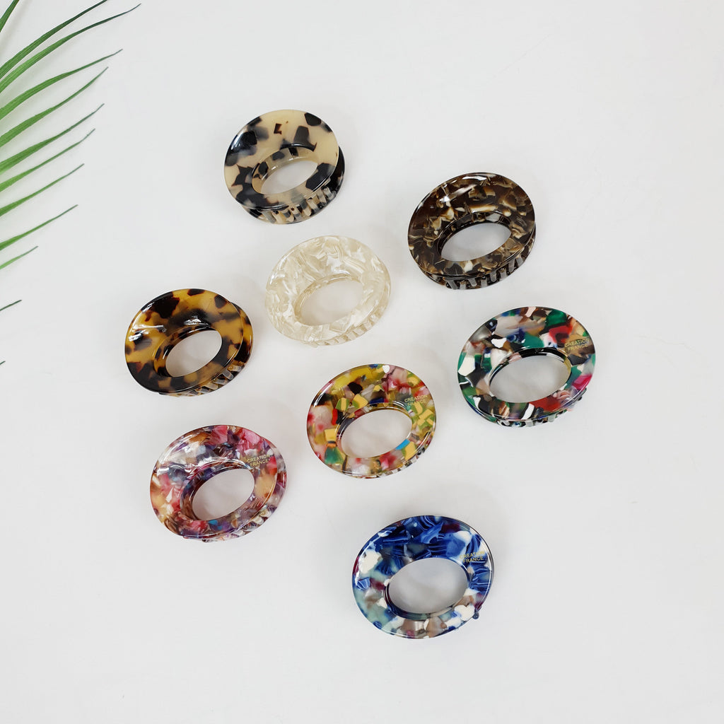 Oval Ring Mini Hair Clips / Tortoise Shell Small French Hair Pin / Hair Barrette for Woman / Mini Claw Clip for Girls