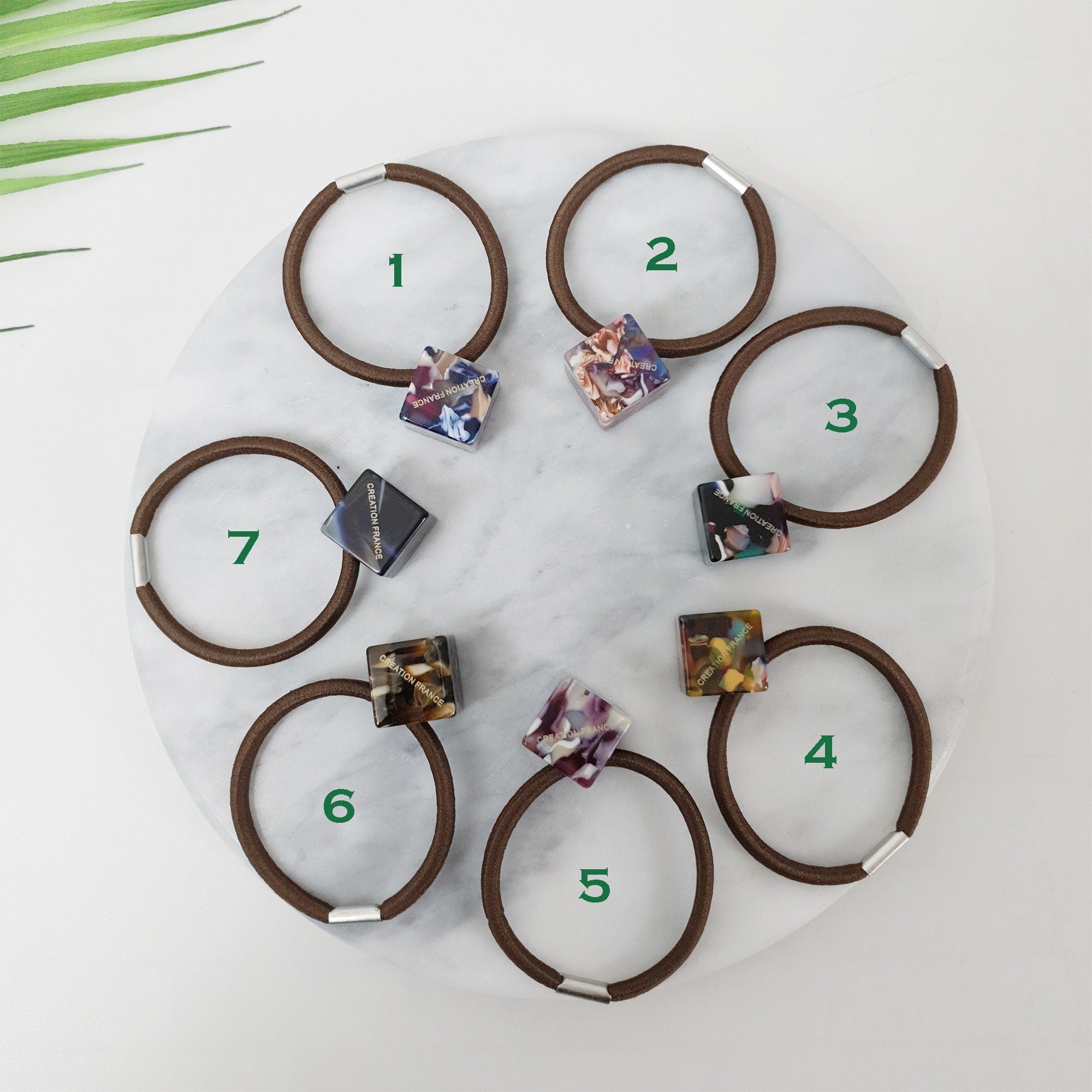 Tortoise Shell Art Cube Square Simple Hair Tie / Cute Ponytail Holder / Hair Accessory for Woman / French Hair Pin / Hair Scrunchy