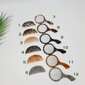 Tortoise Marble Thin Half Moon Shape Hair Comb / Hand Held Mirror for Woman / Curly Hair Comb Hair Brush