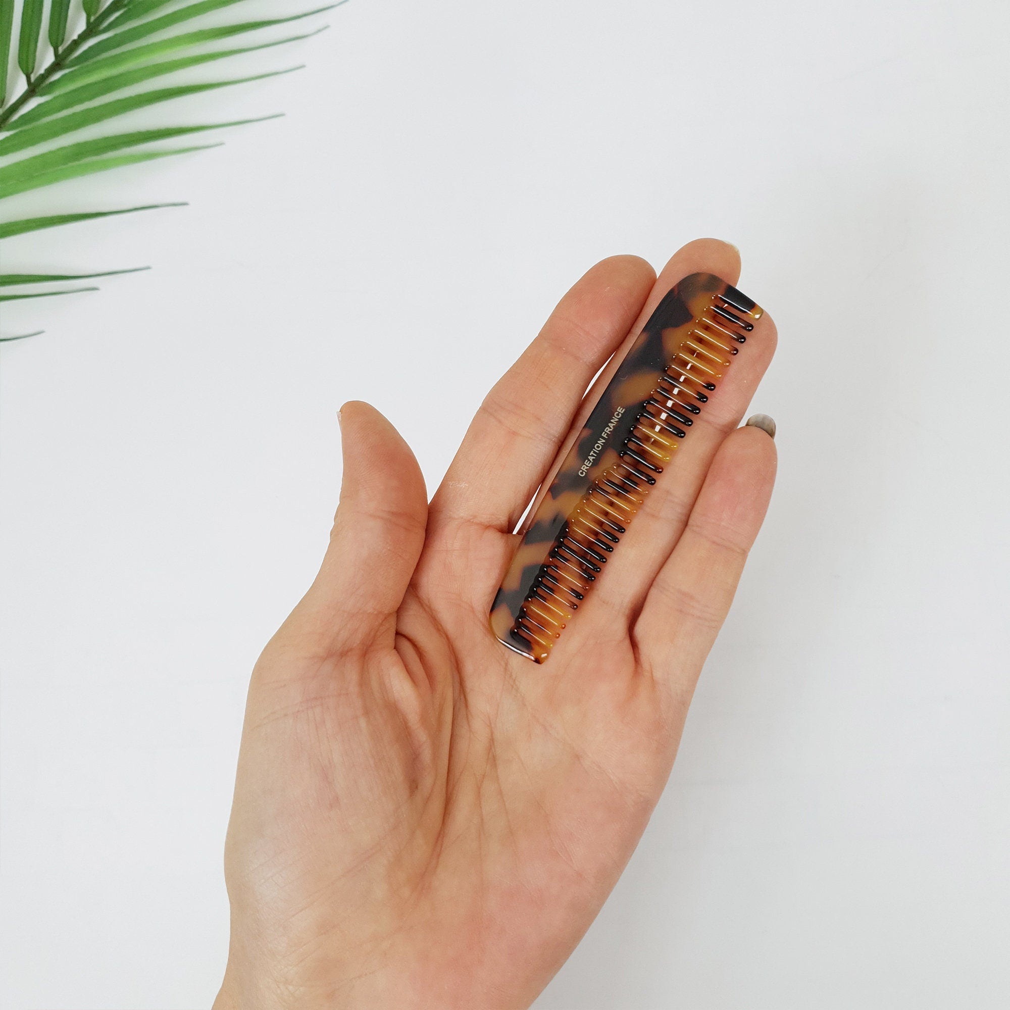 Tortoise Marble Small 3.5 Inch Hair Comb / Curly Hair Comb Hair Brush / Hair Accessory for Woman