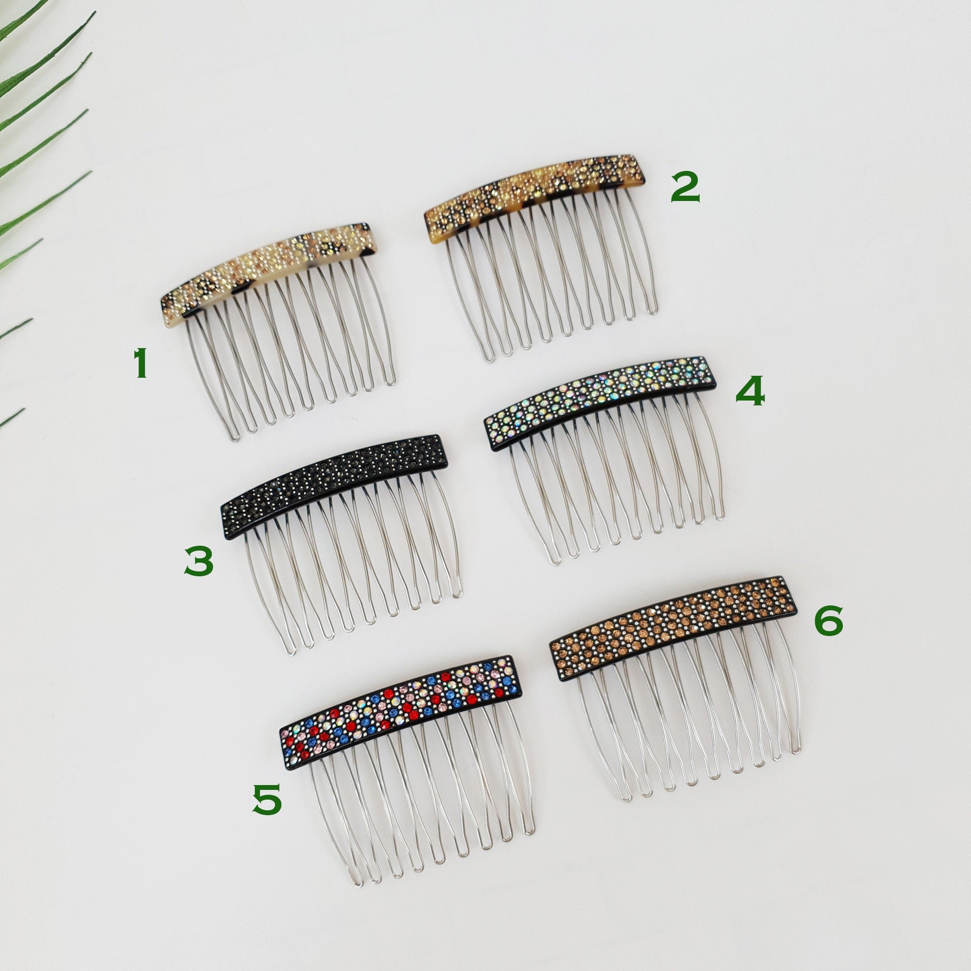 Long Square Hair Comb Pin with Cubic (2.6 Inch) / Luxurious French Hair Pin / Hair Fork for Woman