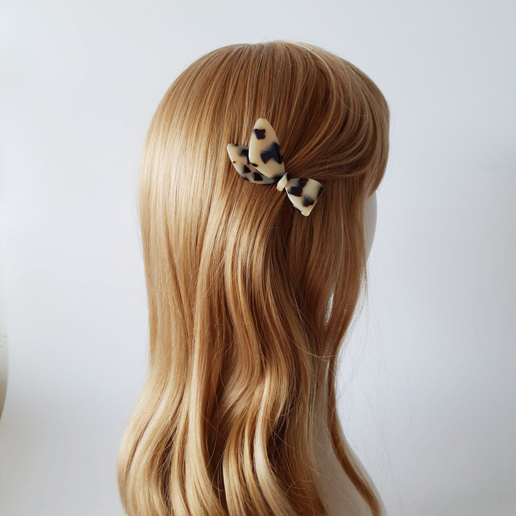 Scarf Ribbon Hair Clip / Tortoise Shell French Hair Pin / Hair Accessory for Woman / French Barrette