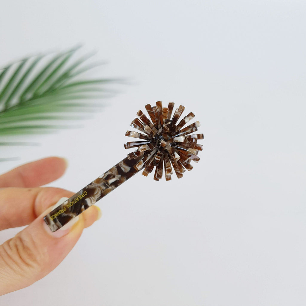 Tortoise Shell Flower Hair Clip / Luxurious French Hair Pin / Hair Accessory for Woman / Alligator Hair Clip