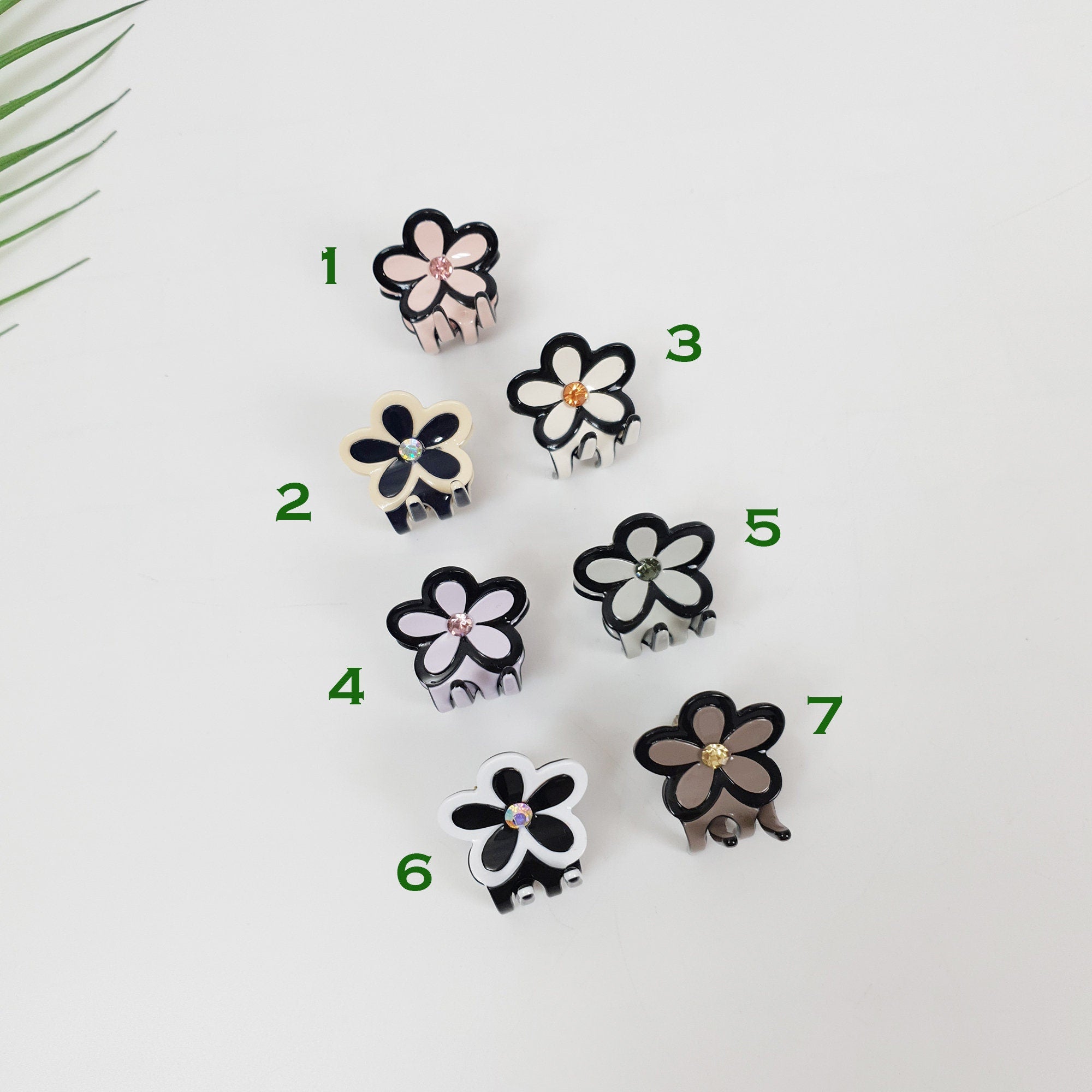 Flower Hair Clips with Cubic (1.2 Inch) / Cute French Hair Pin / Floral Hair Clip / French Barrette for Woman