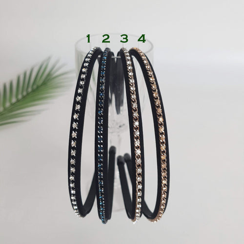 Black Metal Chain Headband / Thin Cubic Crystal Headband / Hair Accessories for Woman