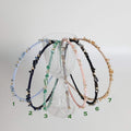 Diana Thin Headband with Crystal / Vintage Style Colorful Head Piece / Hair Accessory for Woman / Crystal Headband