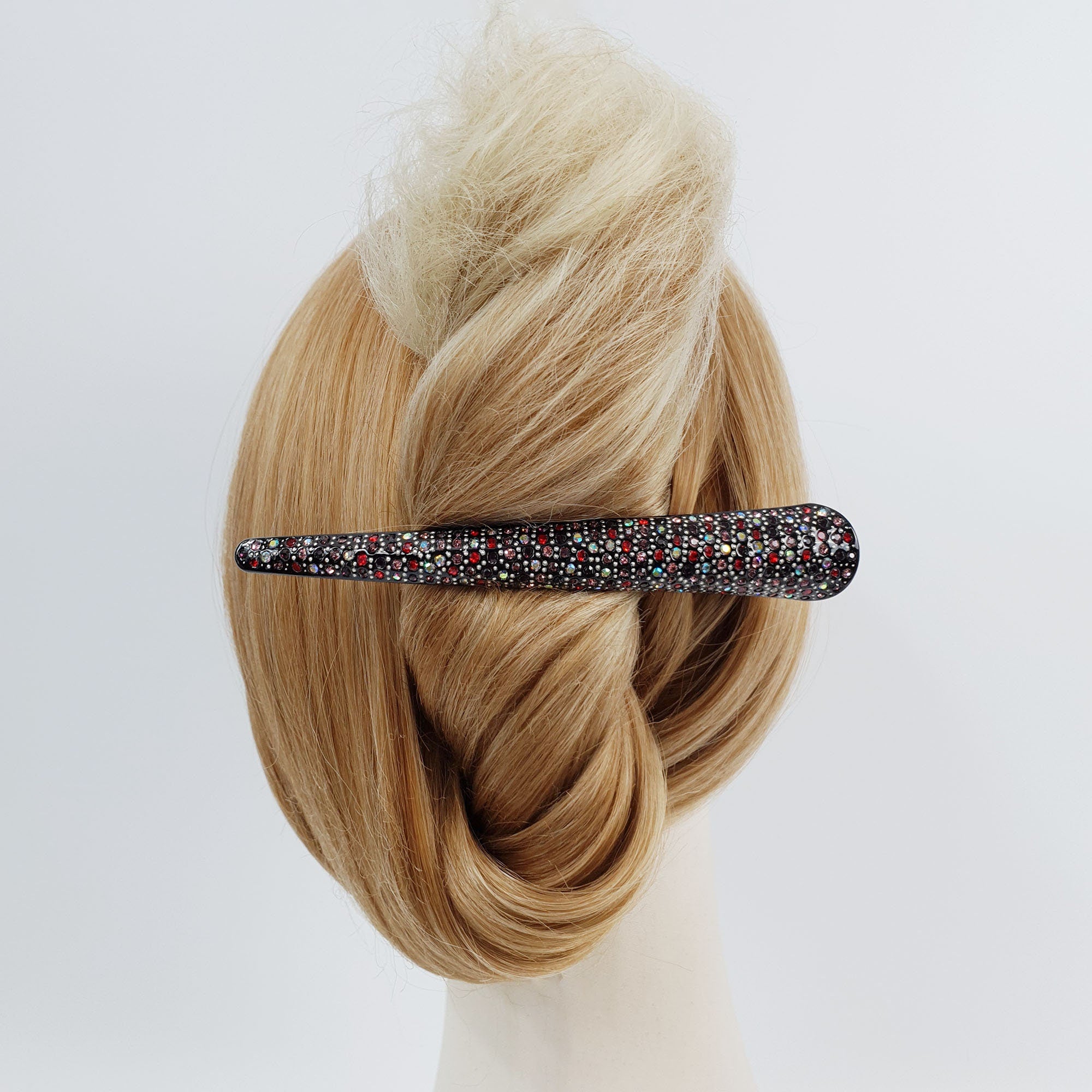 Leopard Black Cubic Long Alligator Hair Clip / Luxurious French Hair Pin / Hair Accessory for Woman / Long Hair Claw Clip