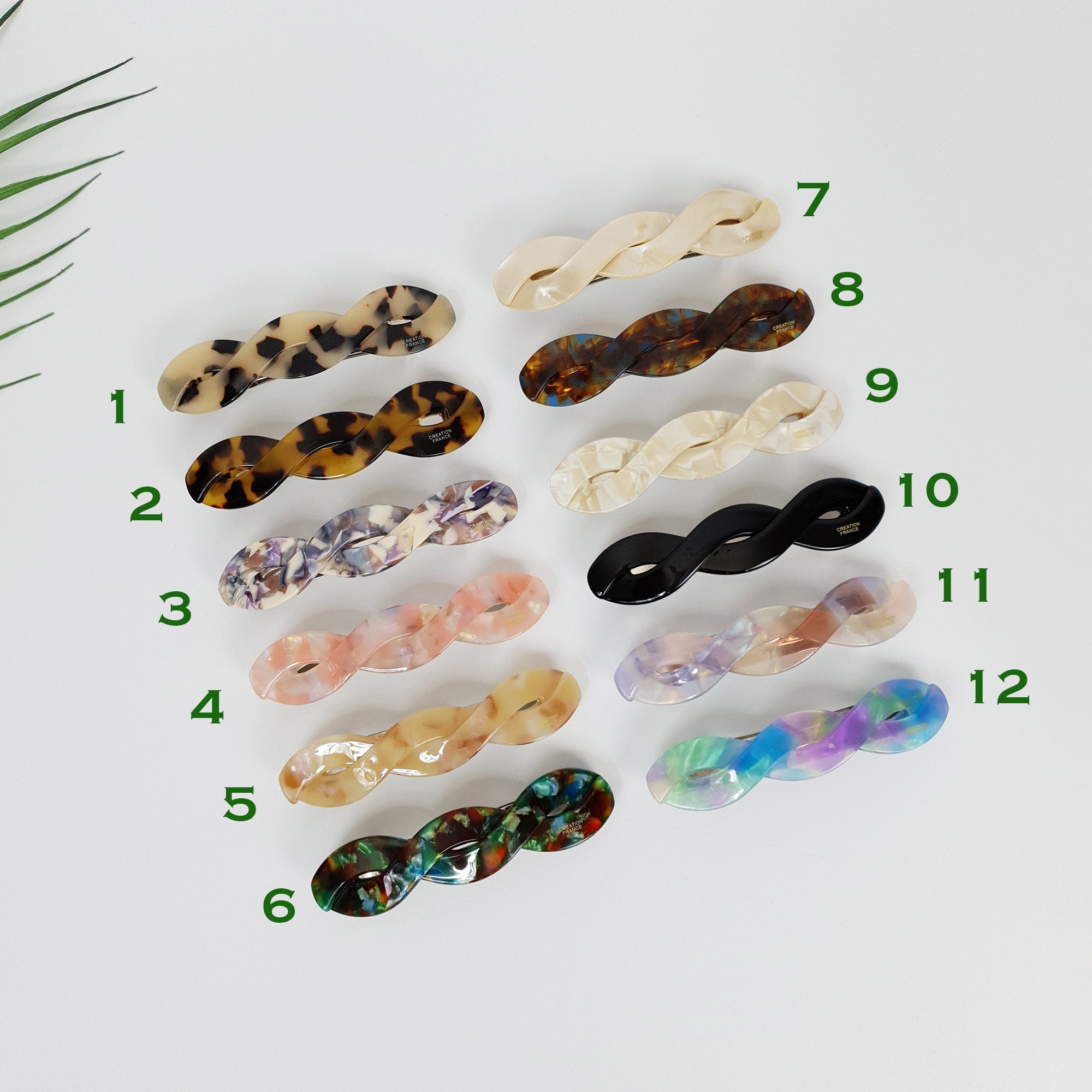 Leopard Aurora Bold Twist Hair Barrette (3.7 Inch) / Tortoise Marble French Hair Pin / Hair Accessory for Woman / Automatic Hair Clip