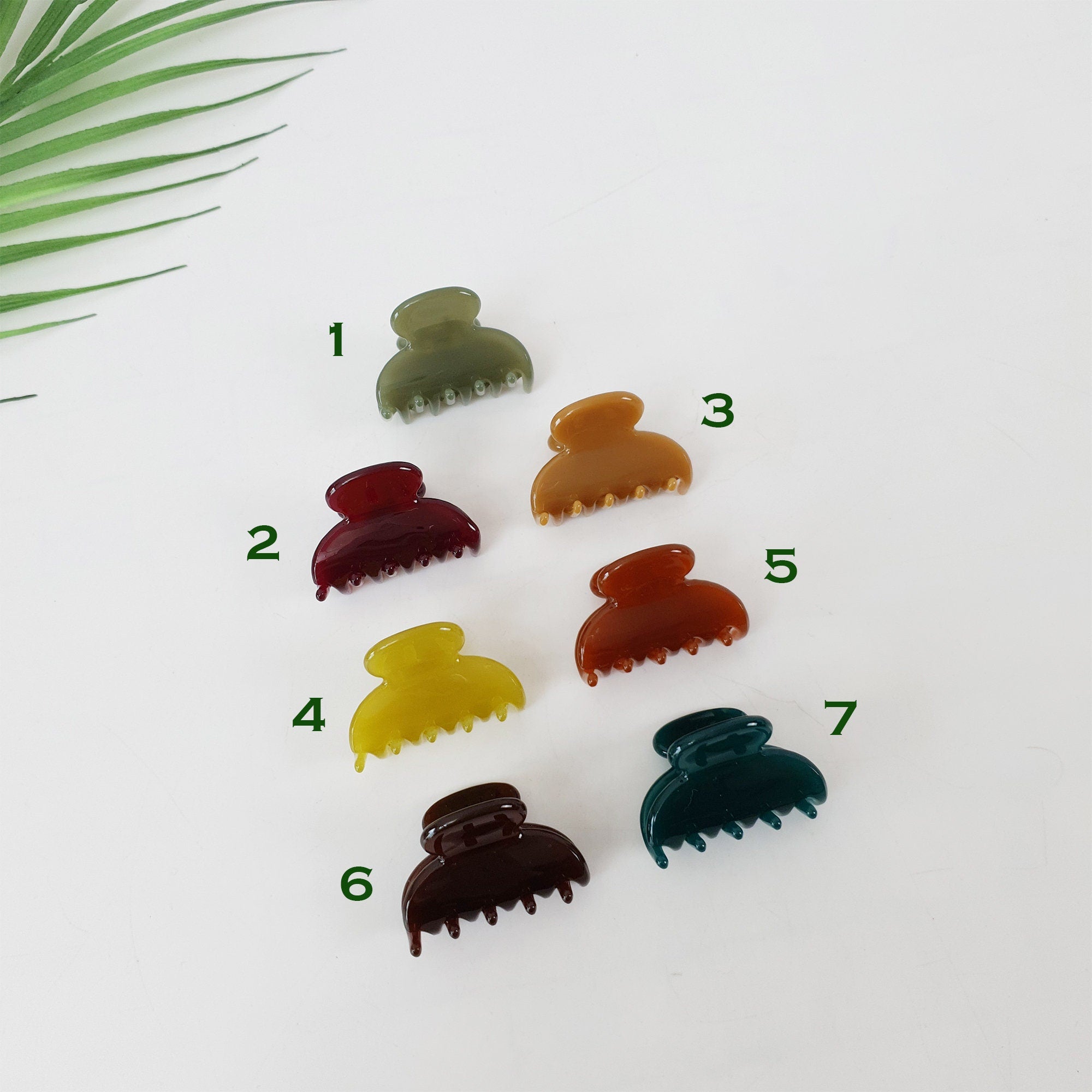 Pure Color Half Moon Mini Hair Clips / Marble Small French Hair Pin / Hair Barrette for Woman / Hair Claw Clip for Girls