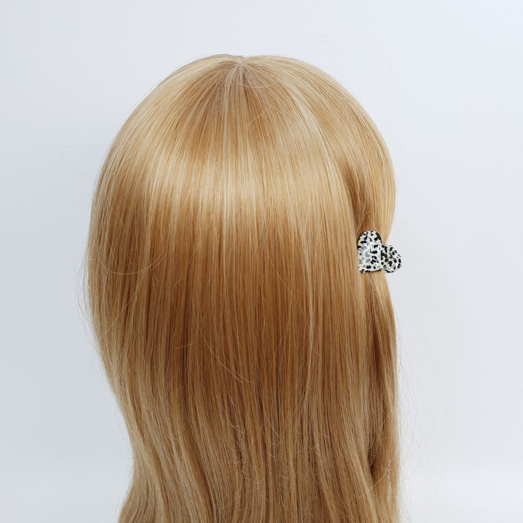 Heart Shape Mini Hair Clips (1.0 Inch) / Small Metal Claw / French Hair Pin / Hair Barrette for Woman