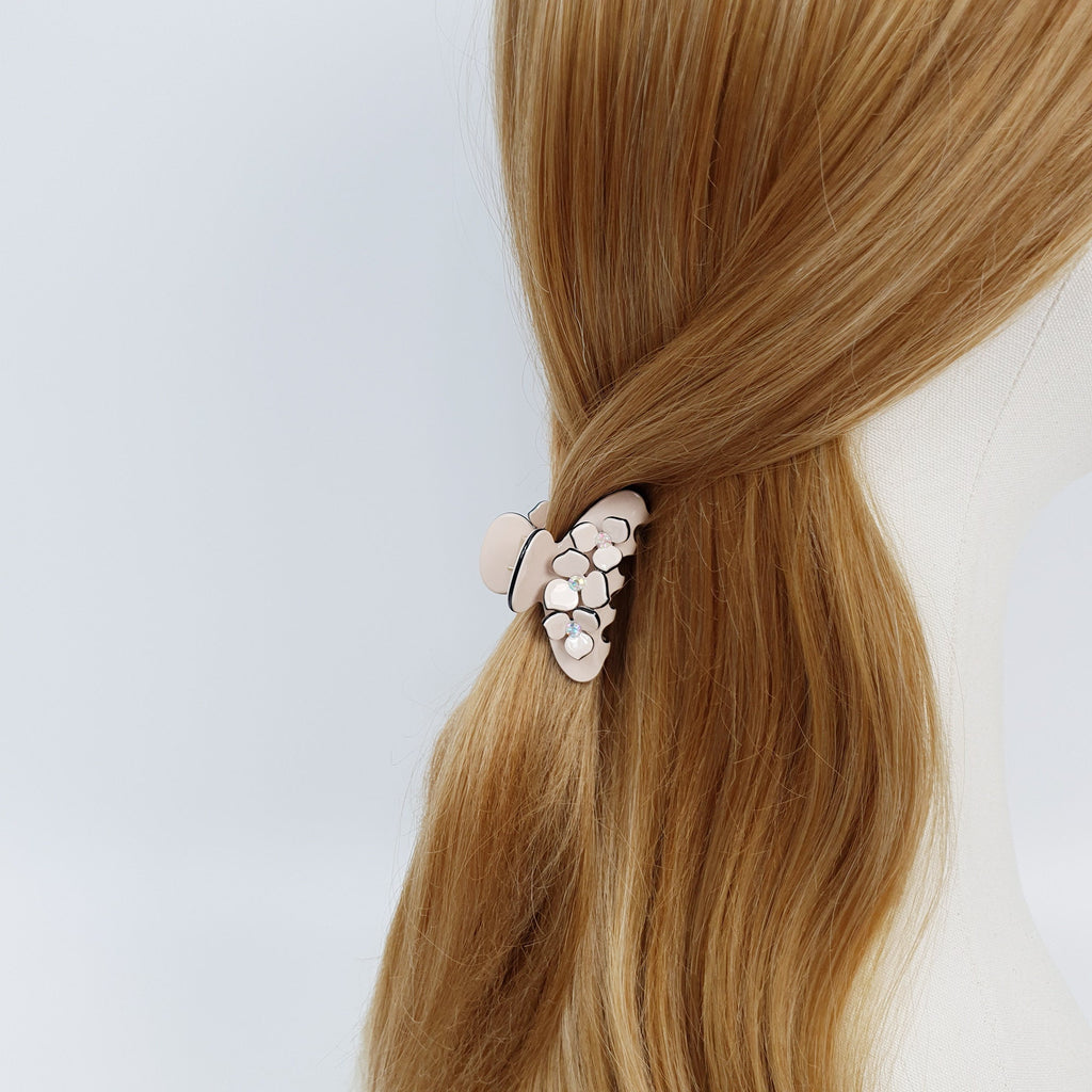 Compact Flower Hair Clips / Pastel Color Mini Hair Claw Clip / Hair Barrette for Woman