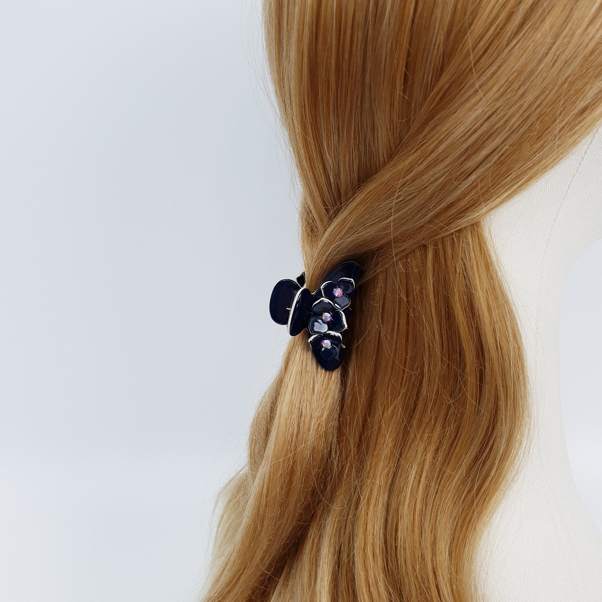 Compact Flower Hair Clips / Pastel Color Mini Hair Claw Clip / Hair Barrette for Woman