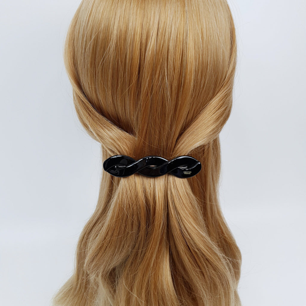 Leopard Aurora Bold Twist Hair Barrette (3.7 Inch) / Tortoise Marble French Hair Pin / Hair Accessory for Woman / Automatic Hair Clip