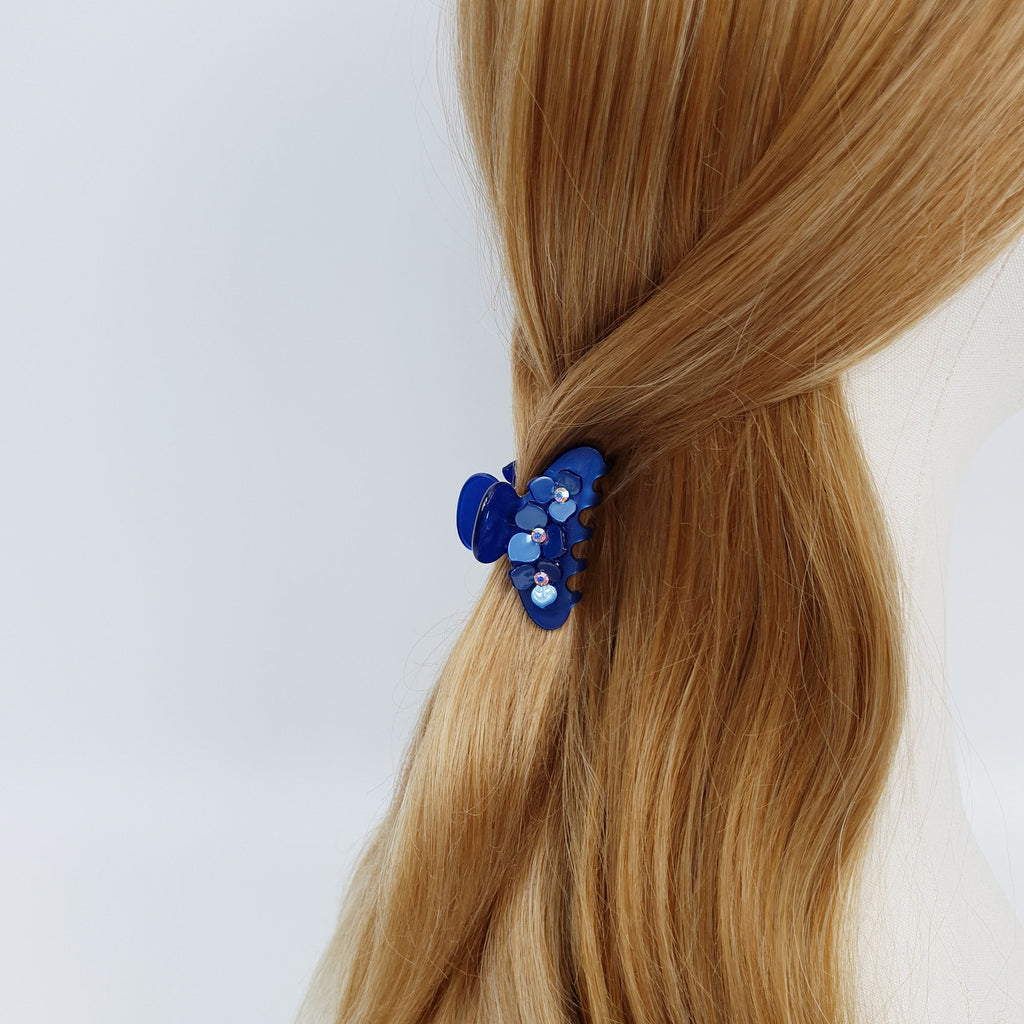 Compact Flower Hair Clips / Pastel Color Mini Hair Claw Clip / Hair Barrette for Woman