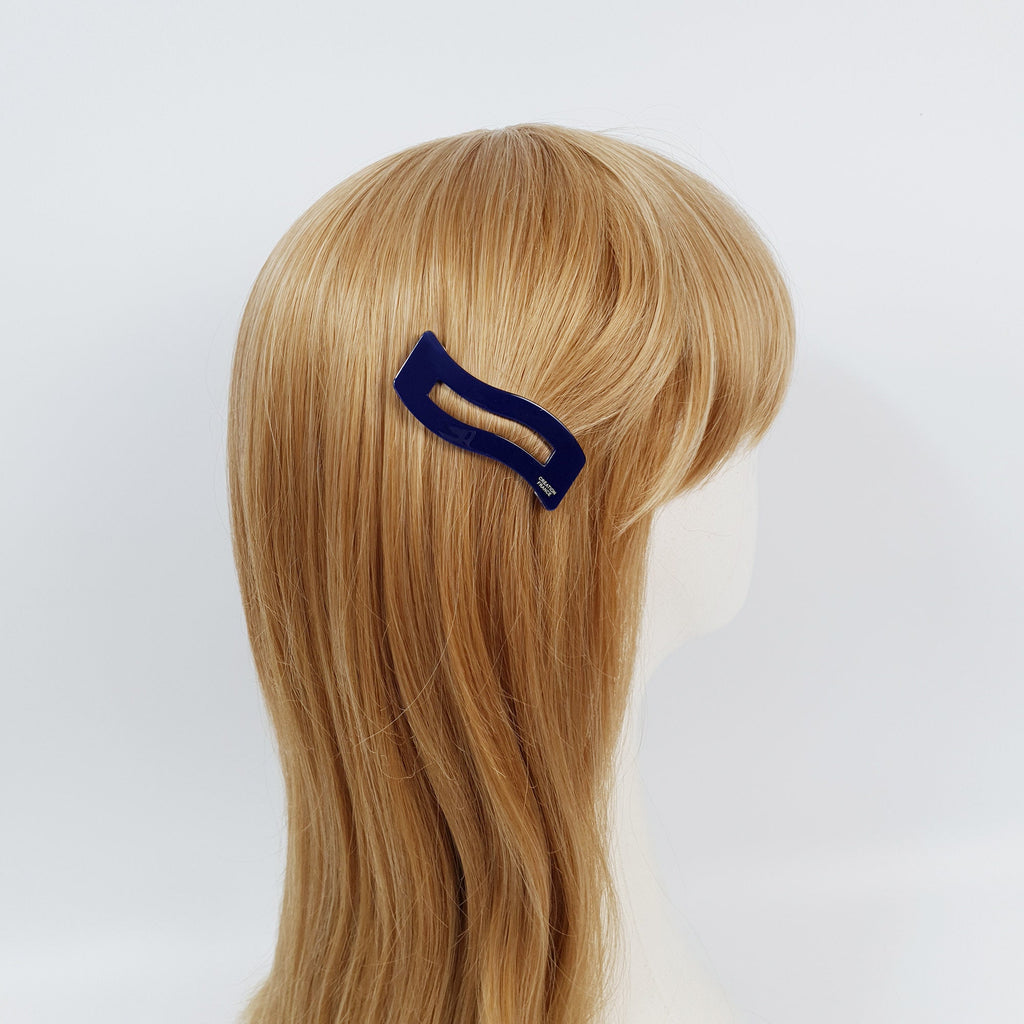 Pure Color Square Wave Snap Clip (2.4 Inch) / Cute French Hairgrip Barrette / French Hair Pin / Tic Tac Hair Clip Pin