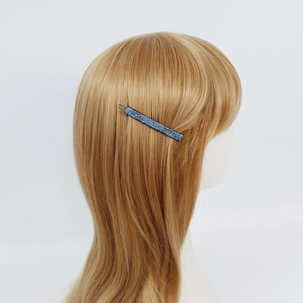 Black Long Square Bobby Pin with Cubic (2.6 Inch) / Cute French Hair Pin / Hair Accessory for Woman / Bow Barrette for Thin Hair