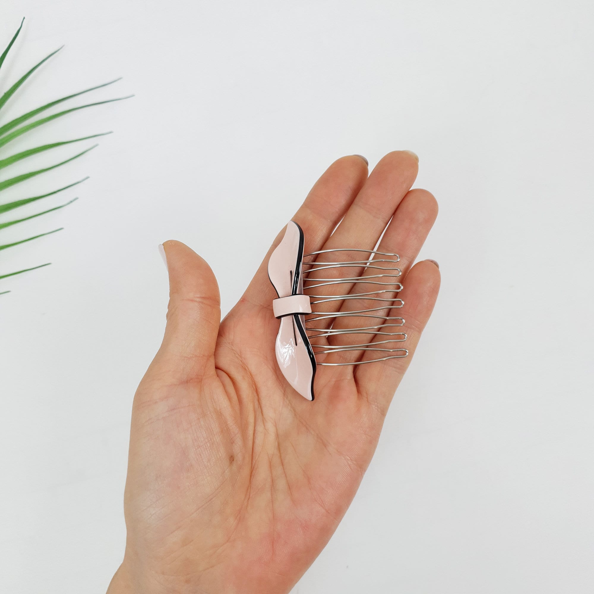 Lip Shape Mini Ribbon Hair Comb Pin / Pastel Color French Hair Pin / Hair Fork for Woman