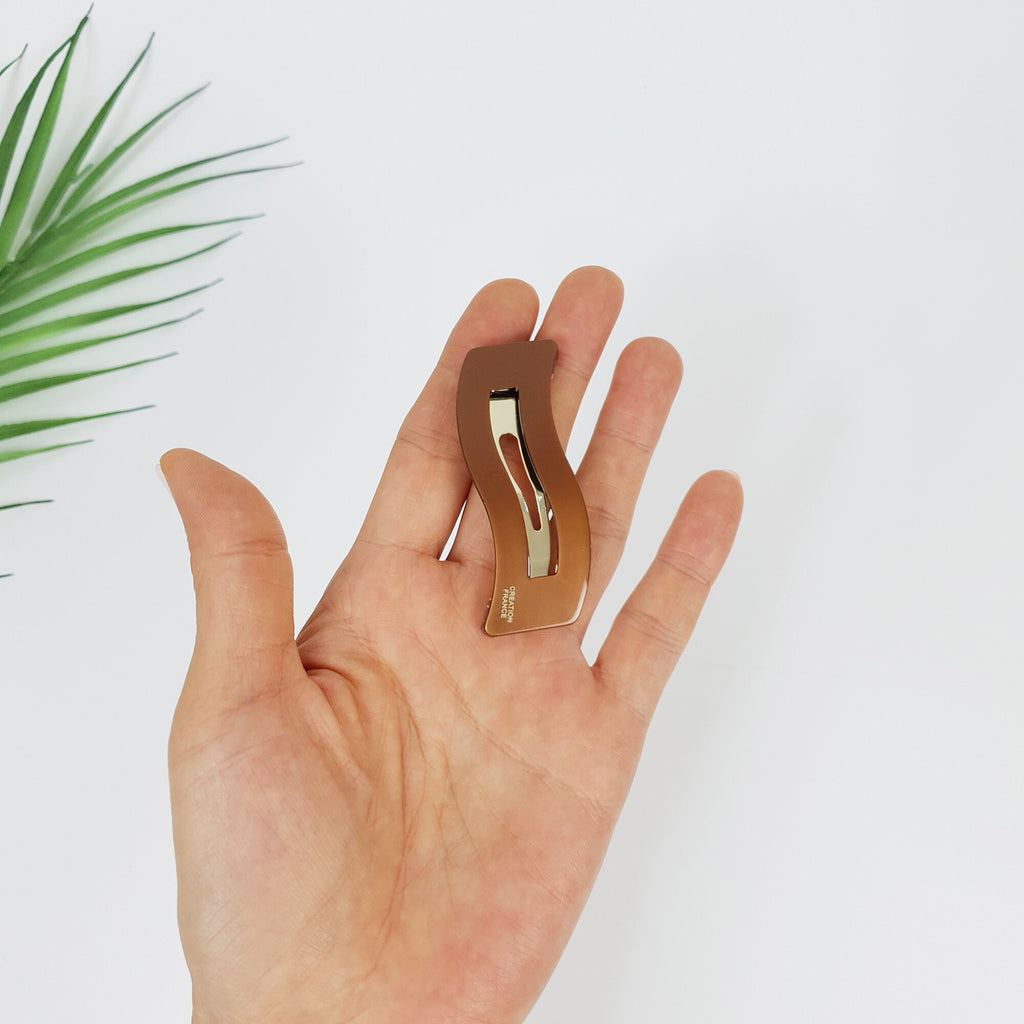 Pure Color Square Wave Snap Clip (2.4 Inch) / Cute French Hairgrip Barrette / French Hair Pin / Tic Tac Hair Clip Pin