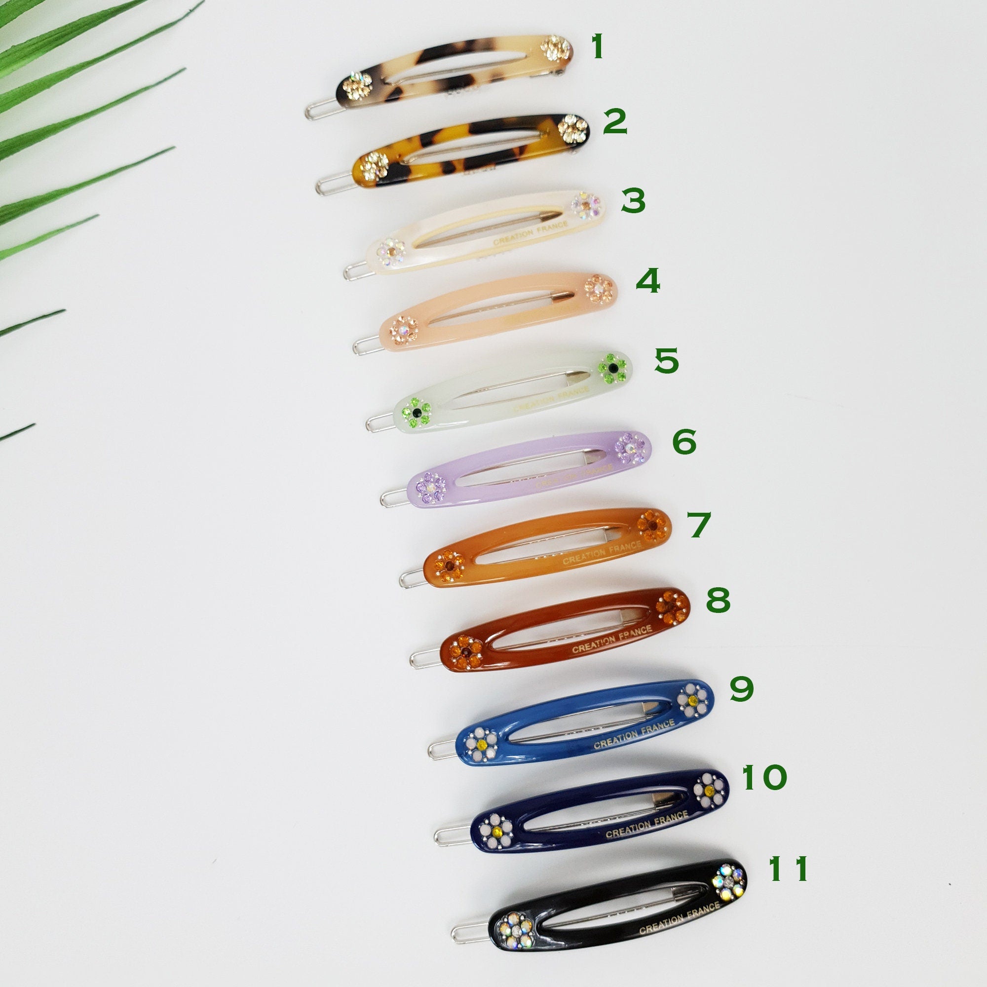 Leopard Round Frame Bobby Pin with Cubic (2.2 Inch) / Tortoise Shell French Hair Pin / Hair Accessory for Woman / Bow Barrette for Thin Hair