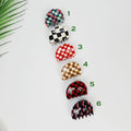 Checker Board Pebble Small Hair Clip (1.8 Inch) / Cute French Hair Pin / Hair Accessory for Woman