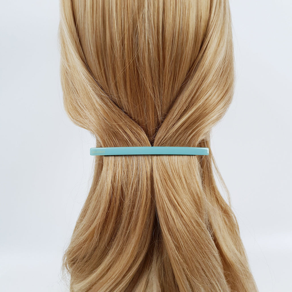 Slim Simple Line Hair Barrette (4.1 Inch) / Elegance Vivid Color Hair Pin / Hair Accessory for Woman / Automatic Hair Clip