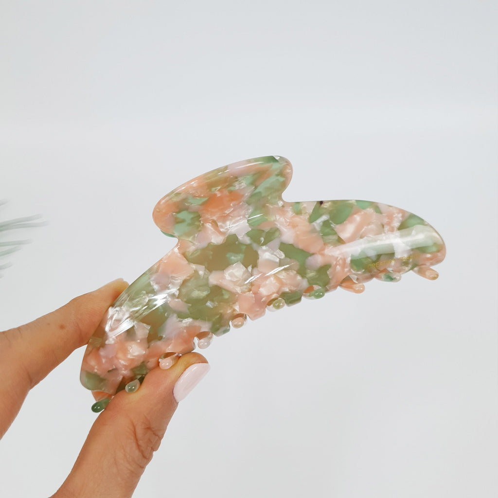 Leopard Half Moon Big Claw Clip / Tortoise Shell French Hair Pin / Hair Barrette for Woman / Large Hair Clip