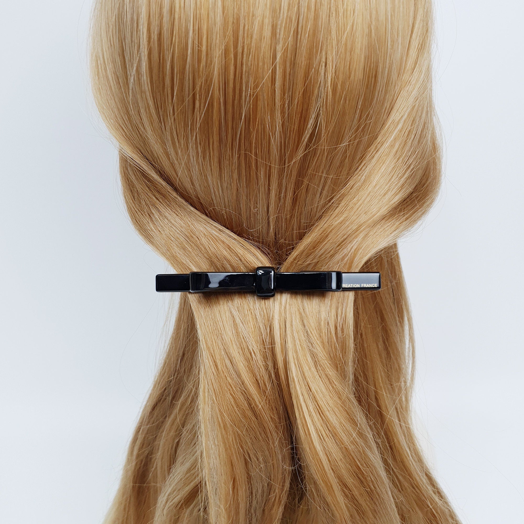 Leopard Long Bow Hair Barrette (4.1 Inch) / Tortoise Shell French Hair Pin / Hair Accessory for Woman / Automatic Hair Clip
