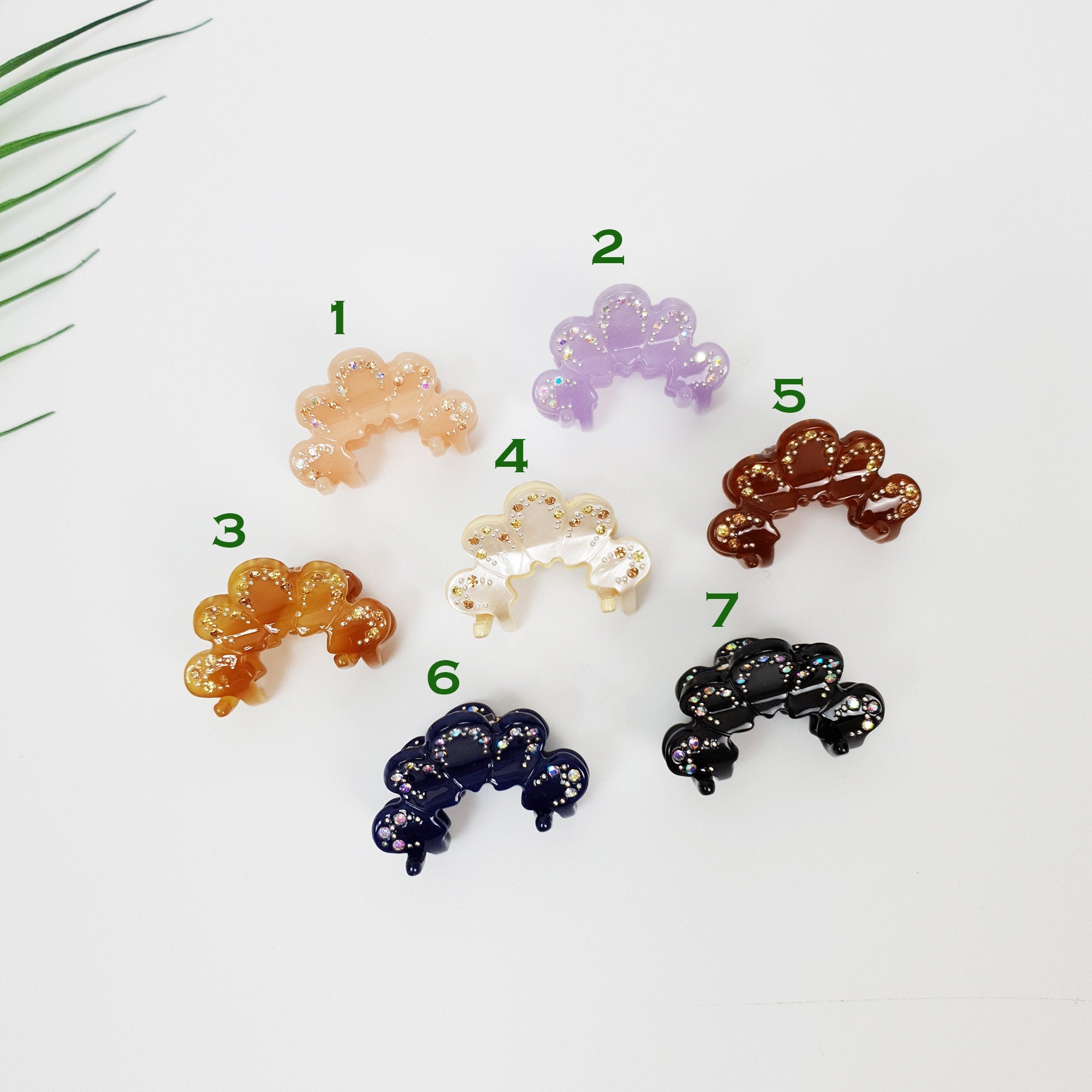 Pure Color Crown Mini Hair Clips with Cubic / Cute Small French Hair Pin / Hair Accessory for Woman