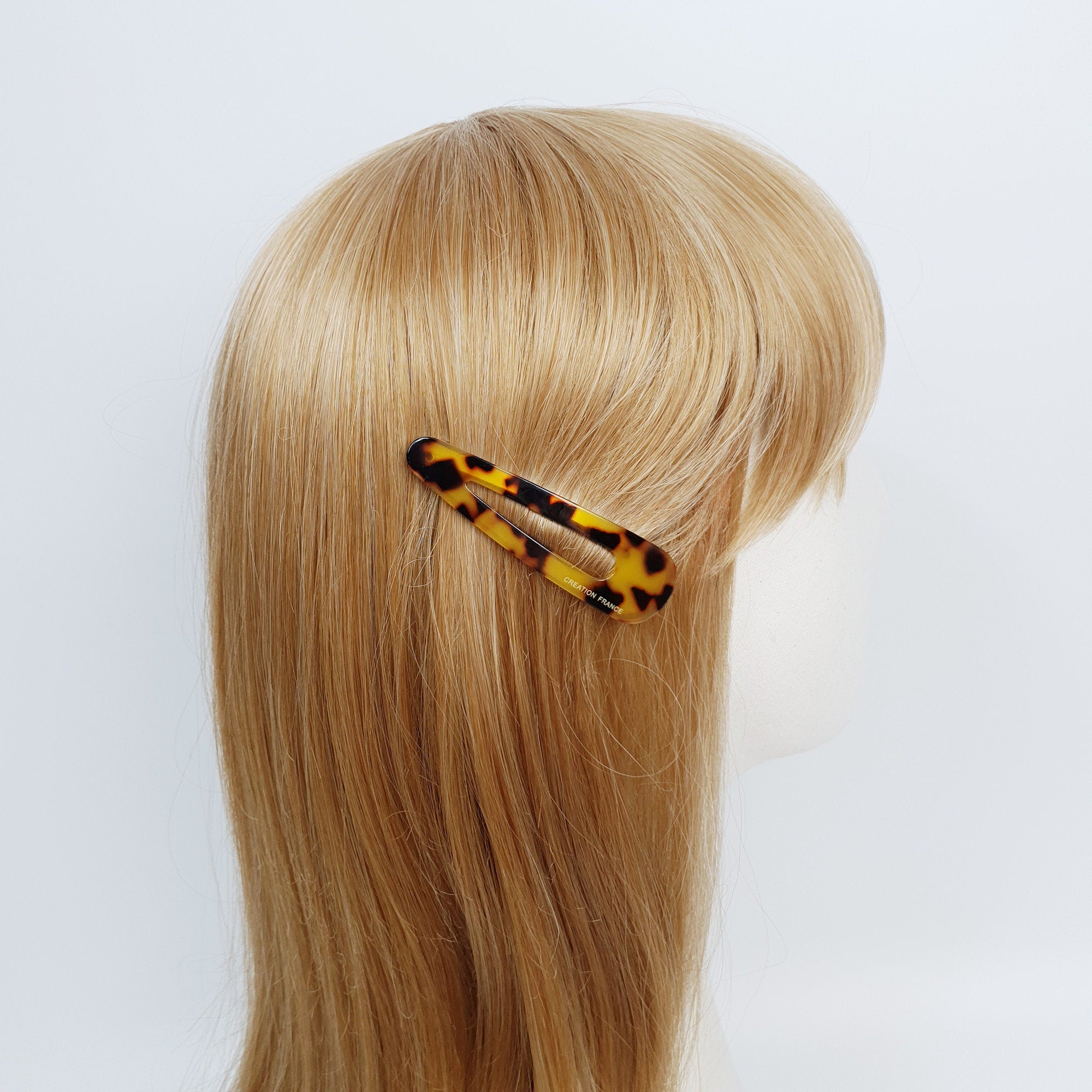 Leopard Aurora Triangle Medium Size Snap Clip (3.0 Inch) / Tortoise Marble Hairgrip Barrette / Tic Tac Hair Clip Pin / French Hair Pin