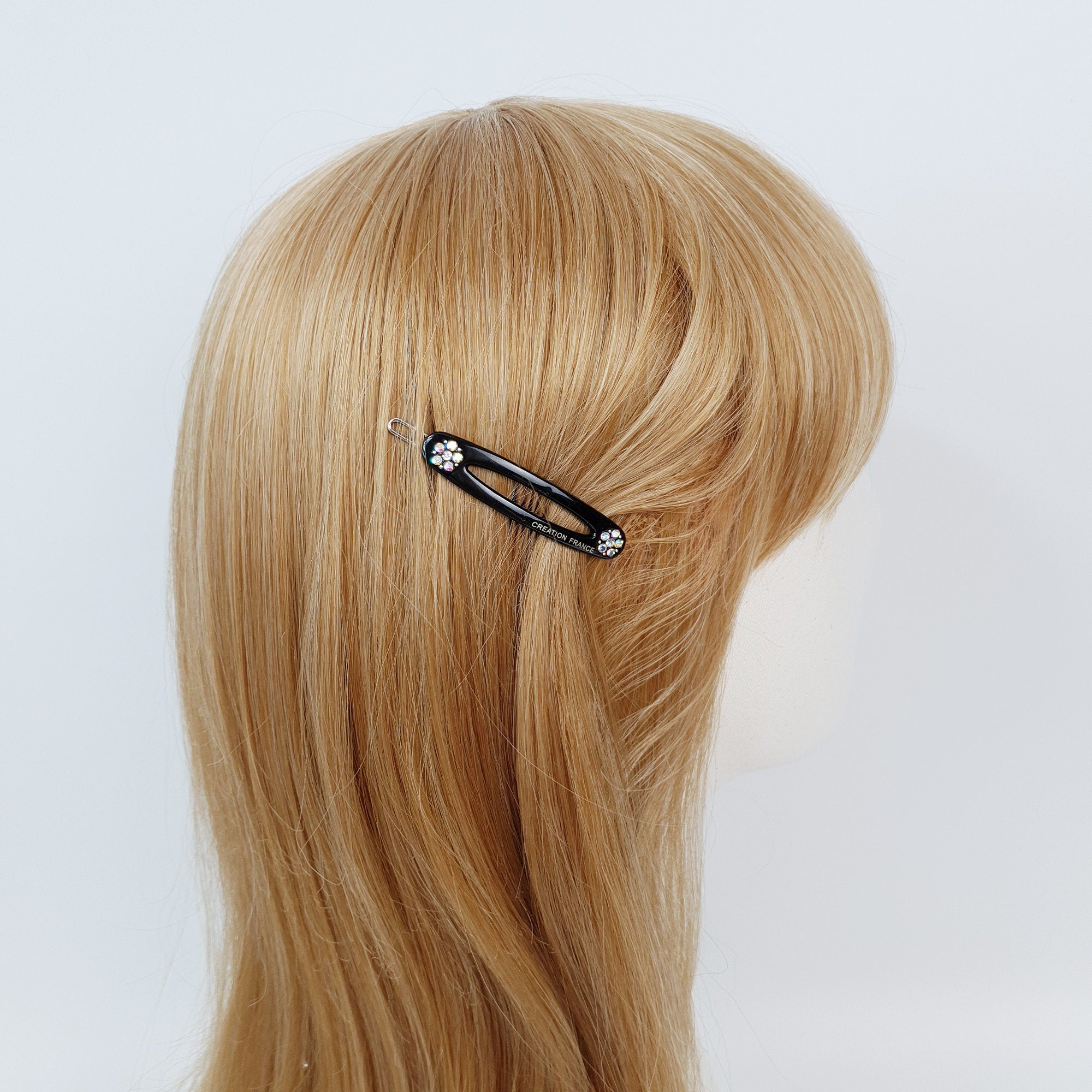 Leopard Round Frame Bobby Pin with Cubic (2.2 Inch) / Tortoise Shell French Hair Pin / Hair Accessory for Woman / Bow Barrette for Thin Hair