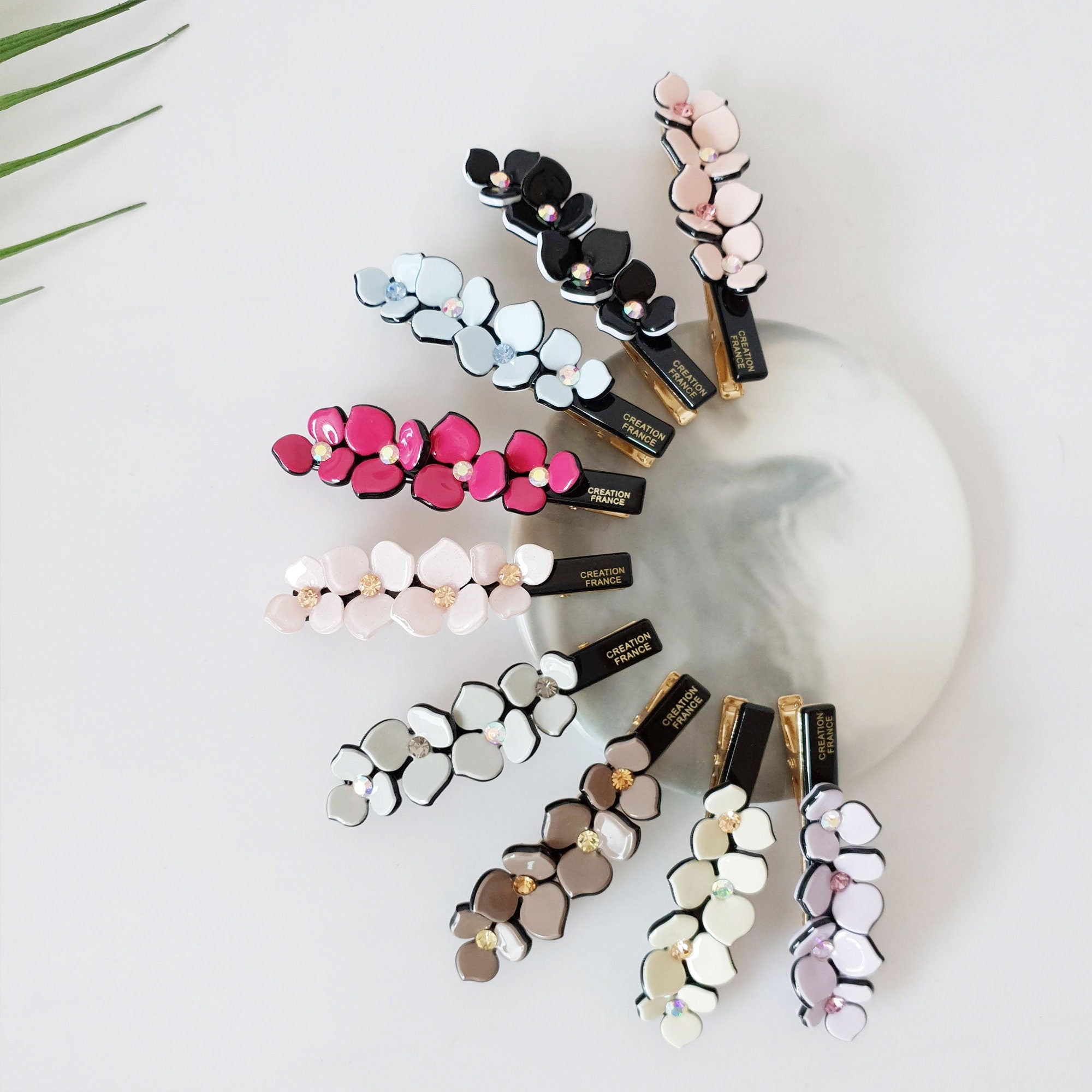 Pastel Color Flower Hair Clip / Luxurious French Hair Pin / Alligator Hair Clip