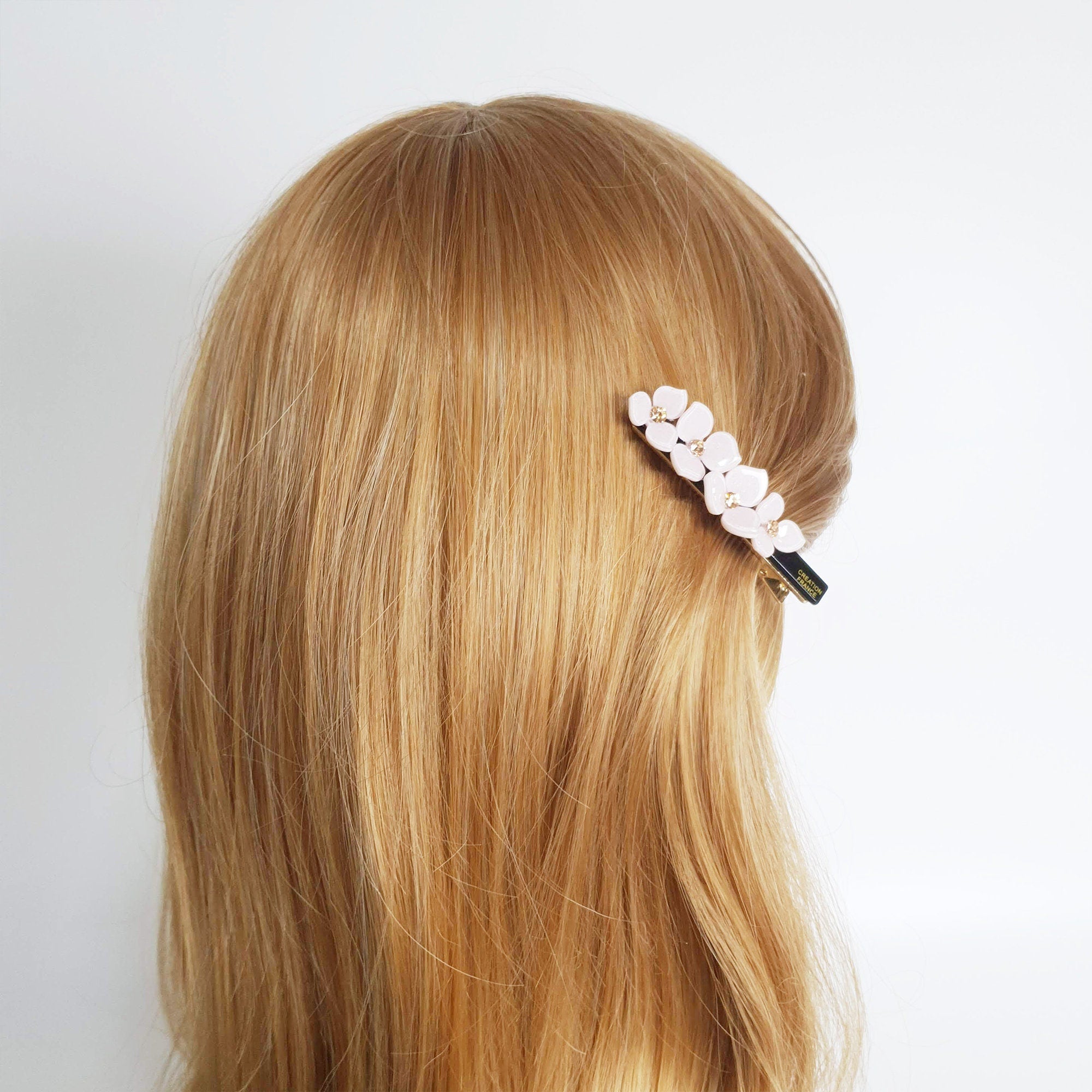 Pastel Color Flower Hair Clip / Luxurious French Hair Pin / Alligator Hair Clip