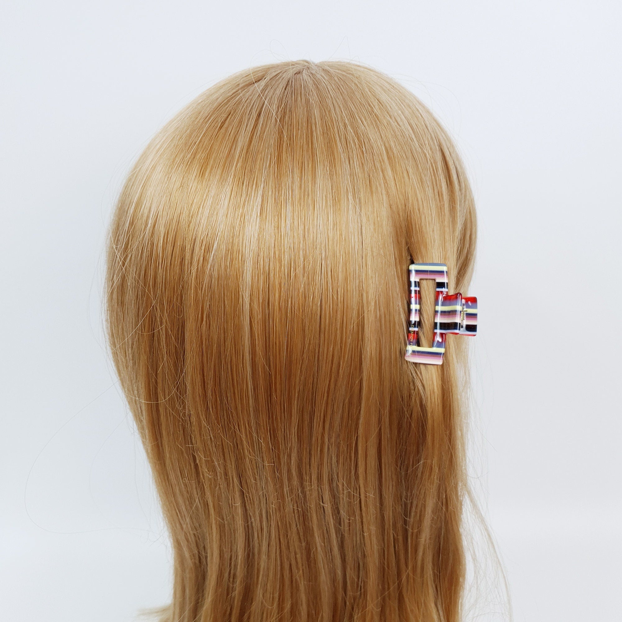 Square Mini Hair Clips / Marble French Hair Pin / Hair Barrette for Woman / Cellulose Acetate Tiny Clip