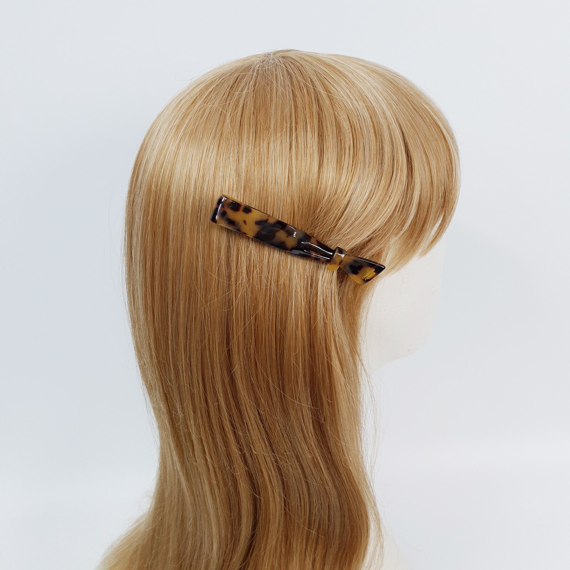 Leopard Tie Shape Hair Claw Clip (3.5 Inch) / Tortoise Shell Pure Color French Hair Pin / Alligator Hair Clip for Woman