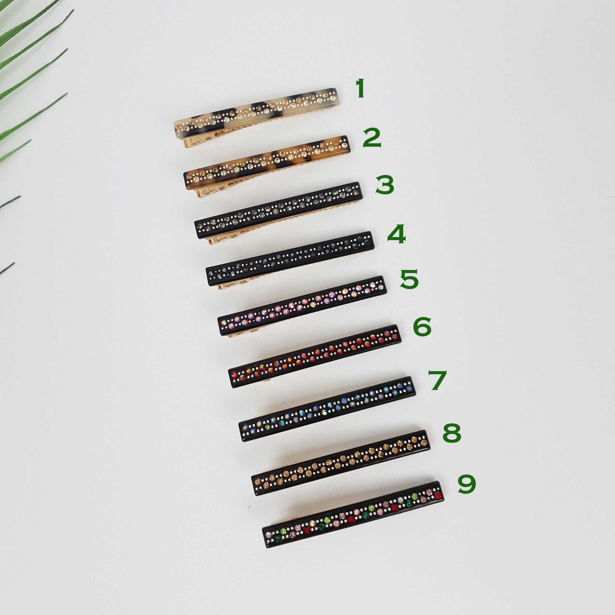 Leopard Black Hair Clip (2.4 Inch) / Luxurious French Hair Pin with Cubic / Alligator Hair Clip for Woman