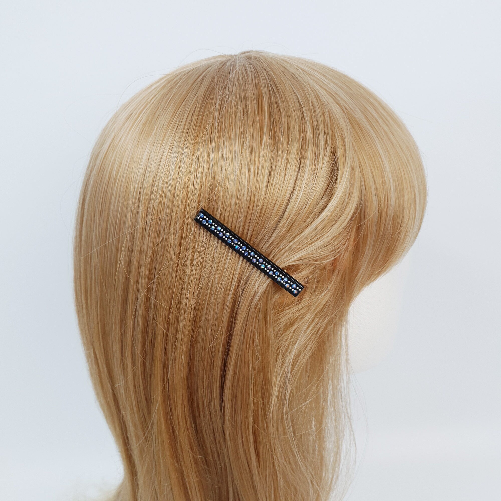 Leopard Black Hair Clip (2.4 Inch) / Luxurious French Hair Pin with Cubic / Alligator Hair Clip for Woman