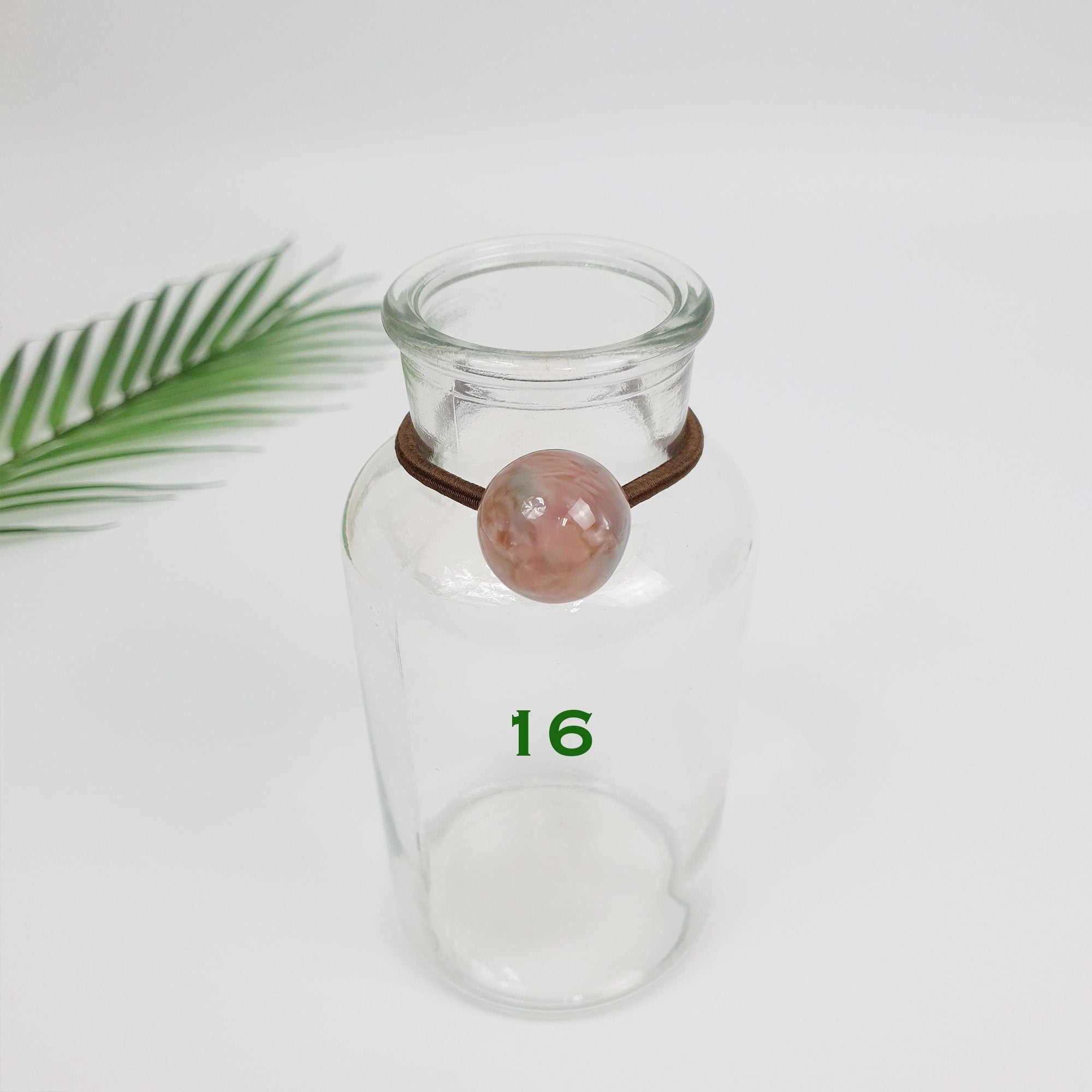 Tortoise Shell Round Bead Hair Tie / Cute French Ponytail Holder / Hair Accessory for Woman / French Hair Pin / Hair Scrunchy