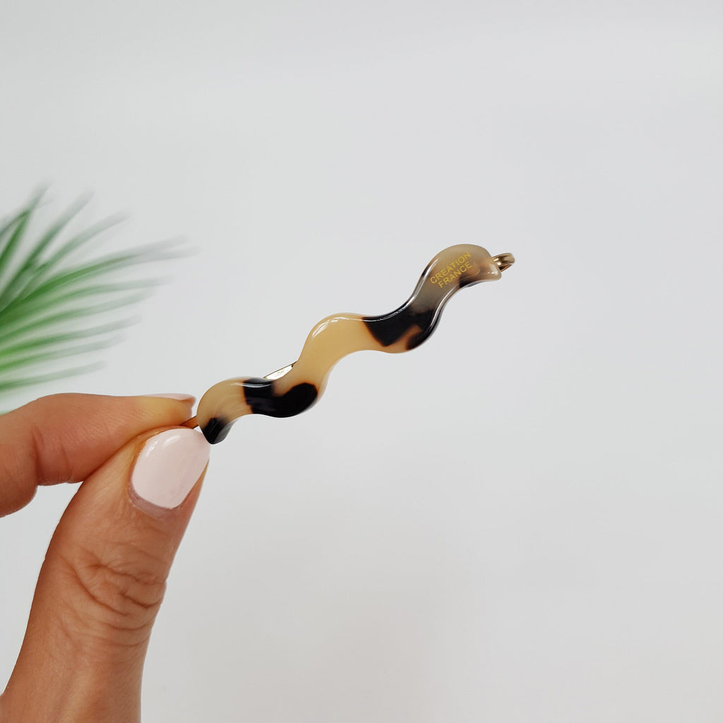 Leopard Wave Bobby Pin (2.4 Inch) / Cute Tortoise Shell French Hair Pin / Hair Accessory for Woman / Mini Hair Claw Clip