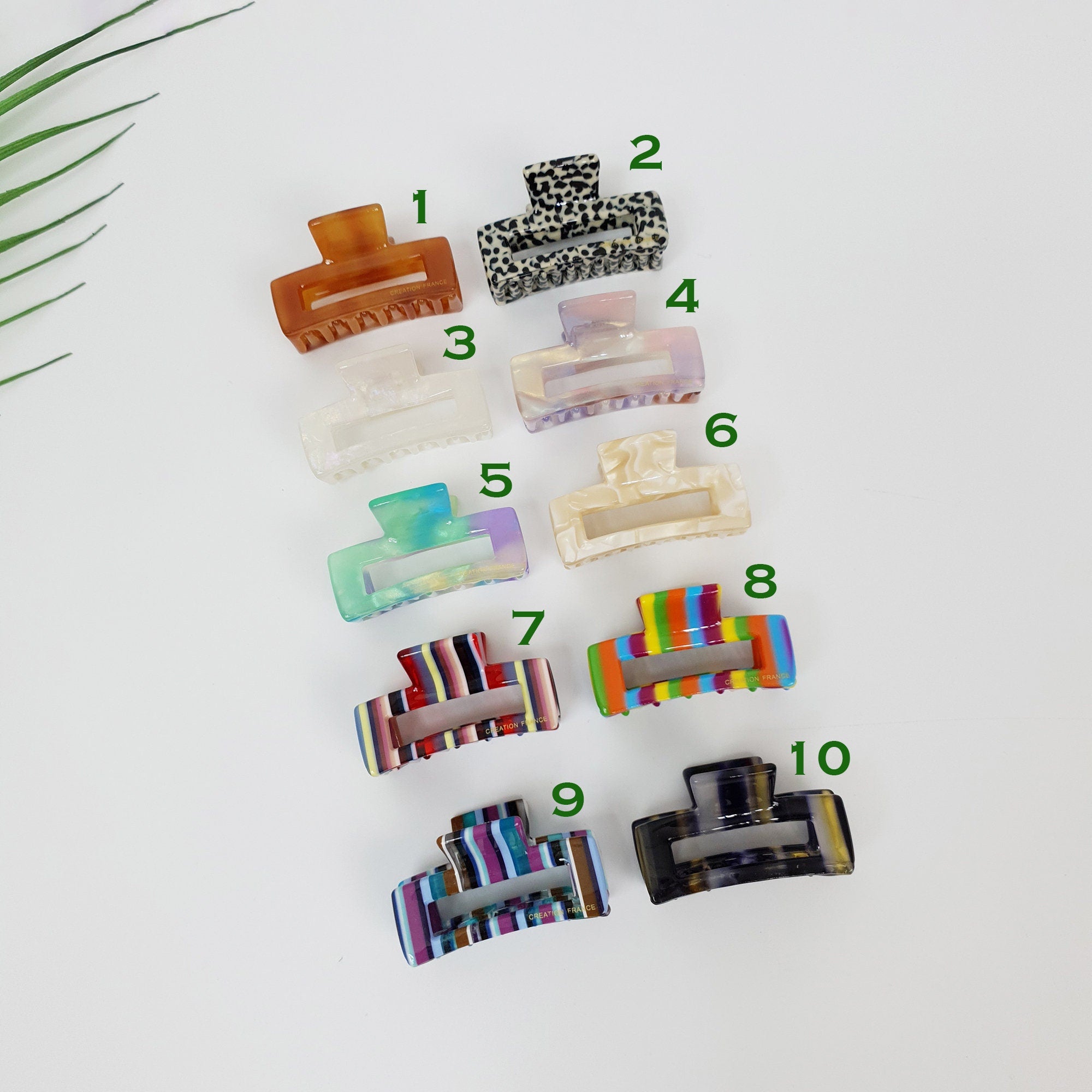 Square Mini Hair Clips / Marble French Hair Pin / Hair Barrette for Woman / Cellulose Acetate Tiny Clip