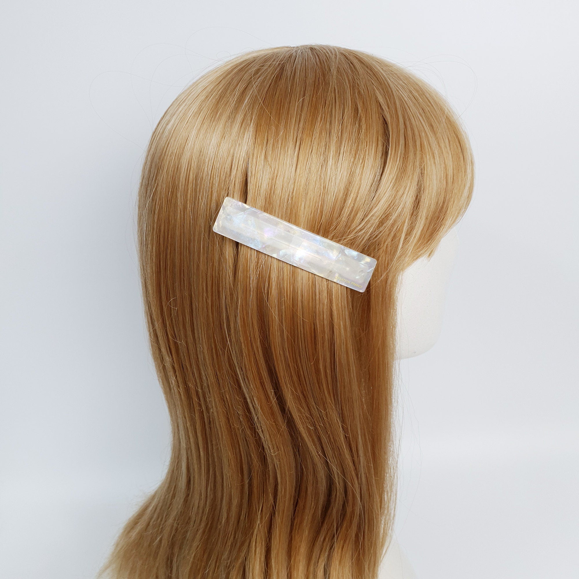 Leopard Long Square Hair Barrette (3.5 Inch) / Tortoise Shell French Hair Pin / Hair Accessory for Woman / Automatic Hair Clip