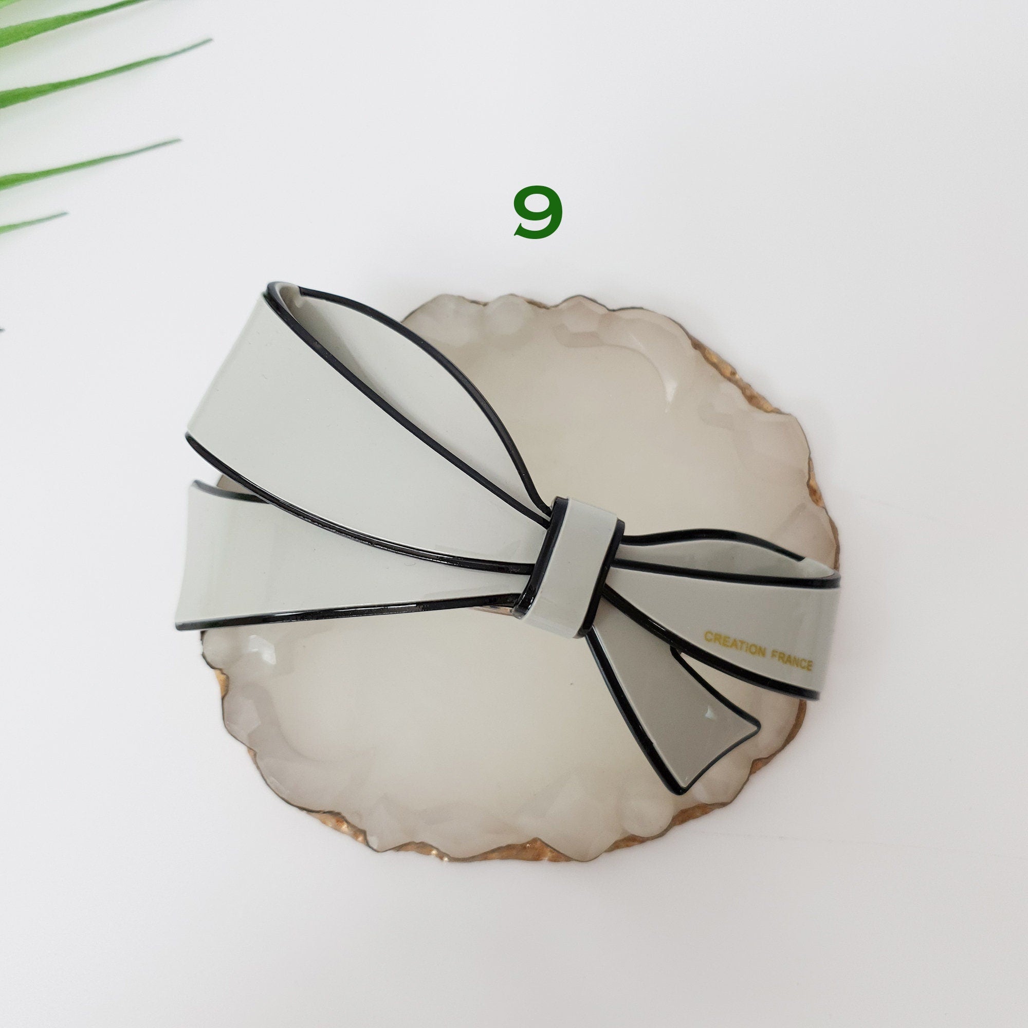 Pastel Color Leopard Big Ribbon Hair Barrette / Luxurious French Hair Pin / Hair Accessory for Woman / Automatic Hair Clip