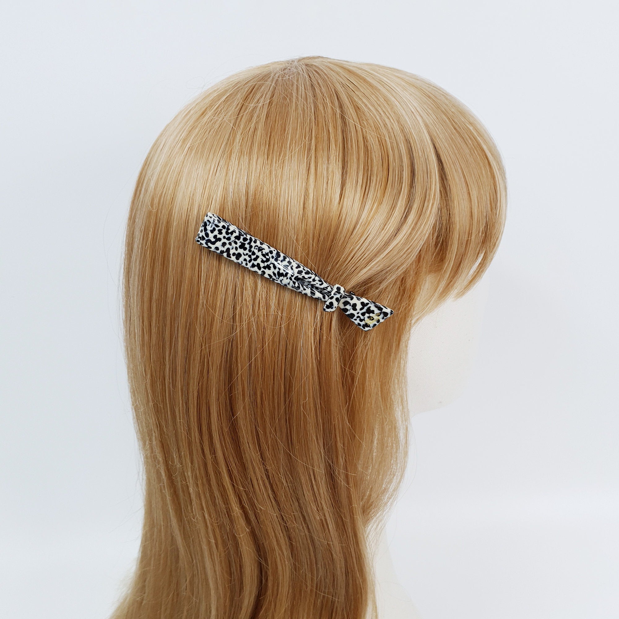 Leopard Tie Shape Hair Claw Clip (3.5 Inch) / Tortoise Shell Pure Color French Hair Pin / Alligator Hair Clip for Woman