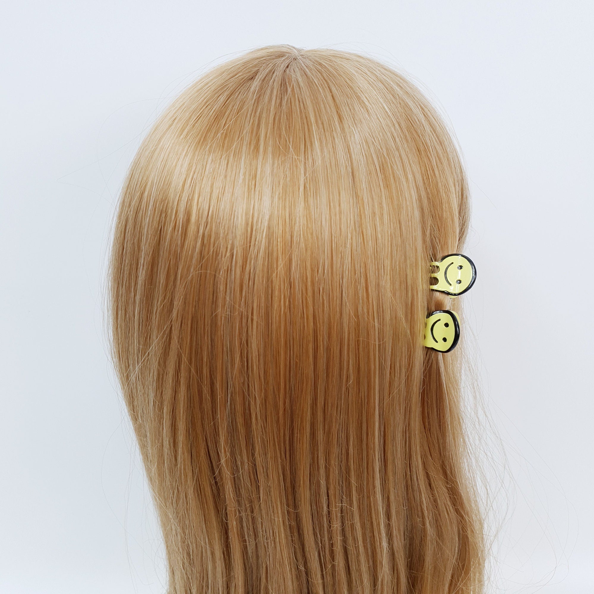 Pastel Color Cutie Smile Small Hair Clips / Marble Mini French Hair Pin / Hair Barrette for Woman