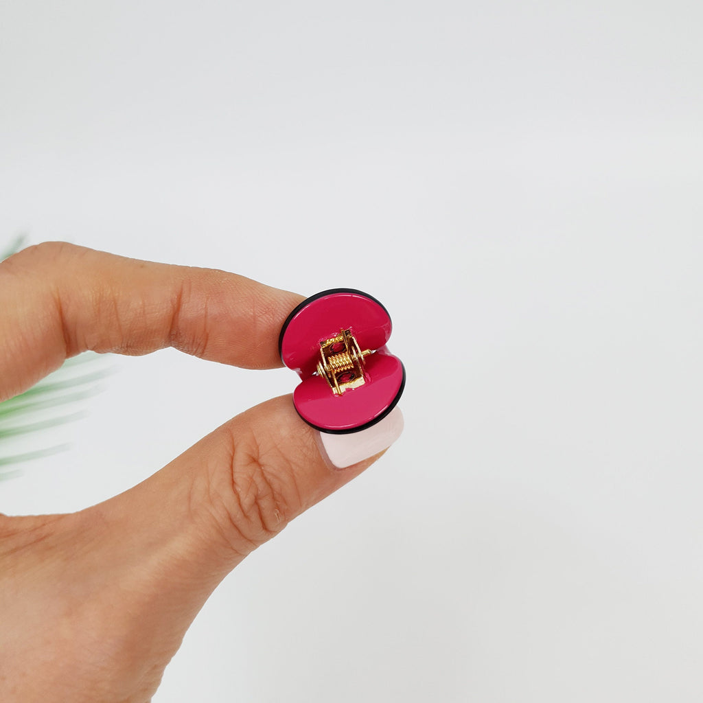 Pastel Color Cutie Smile Small Hair Clips / Marble Mini French Hair Pin / Hair Barrette for Woman