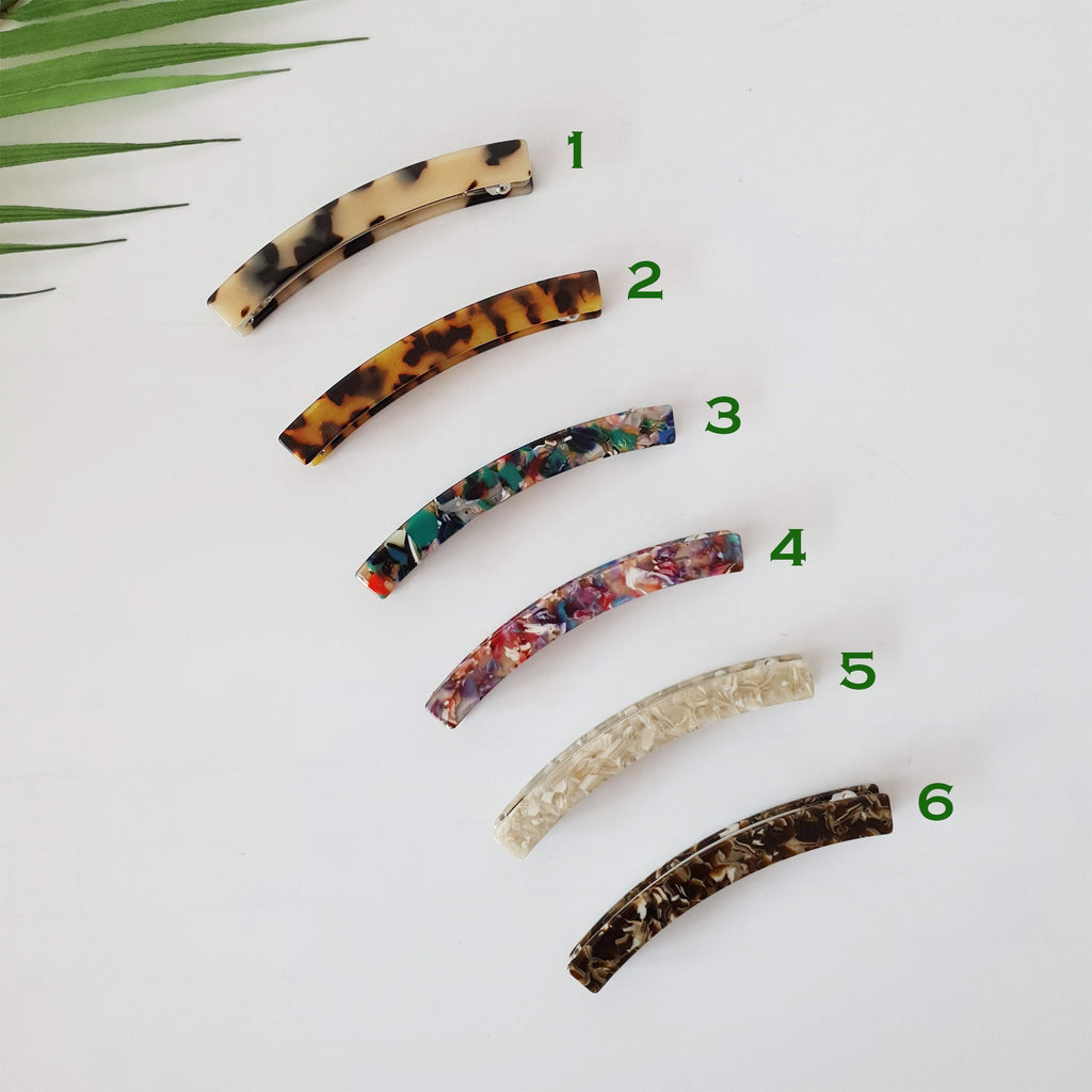 Tortoise Shell Small Banana Claw Clip / Leopard French Hair Pin / Hair Barrette for Thick Hair / Automatic Hair Clip