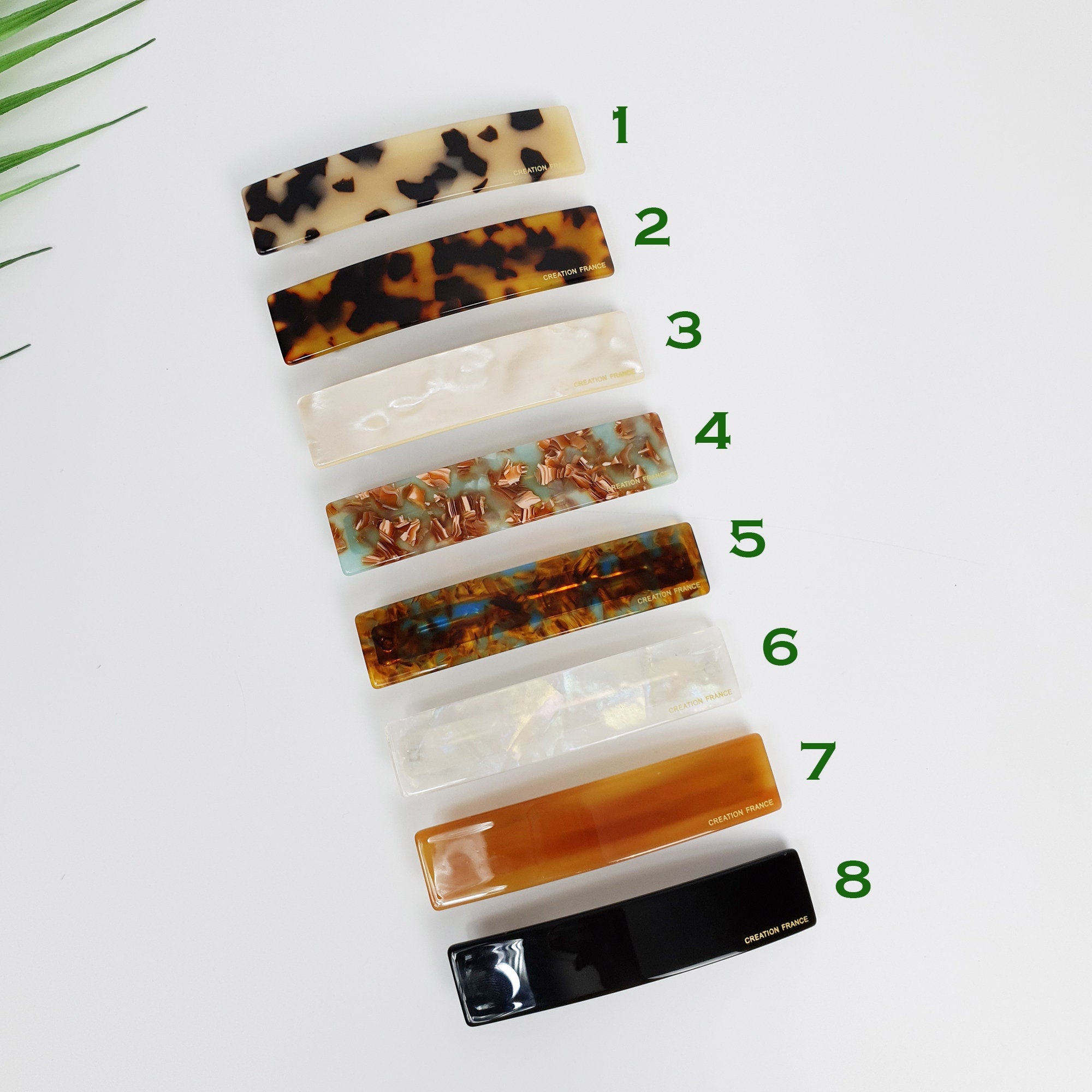 Leopard Long Square Hair Barrette (3.5 Inch) / Tortoise Shell French Hair Pin / Hair Accessory for Woman / Automatic Hair Clip