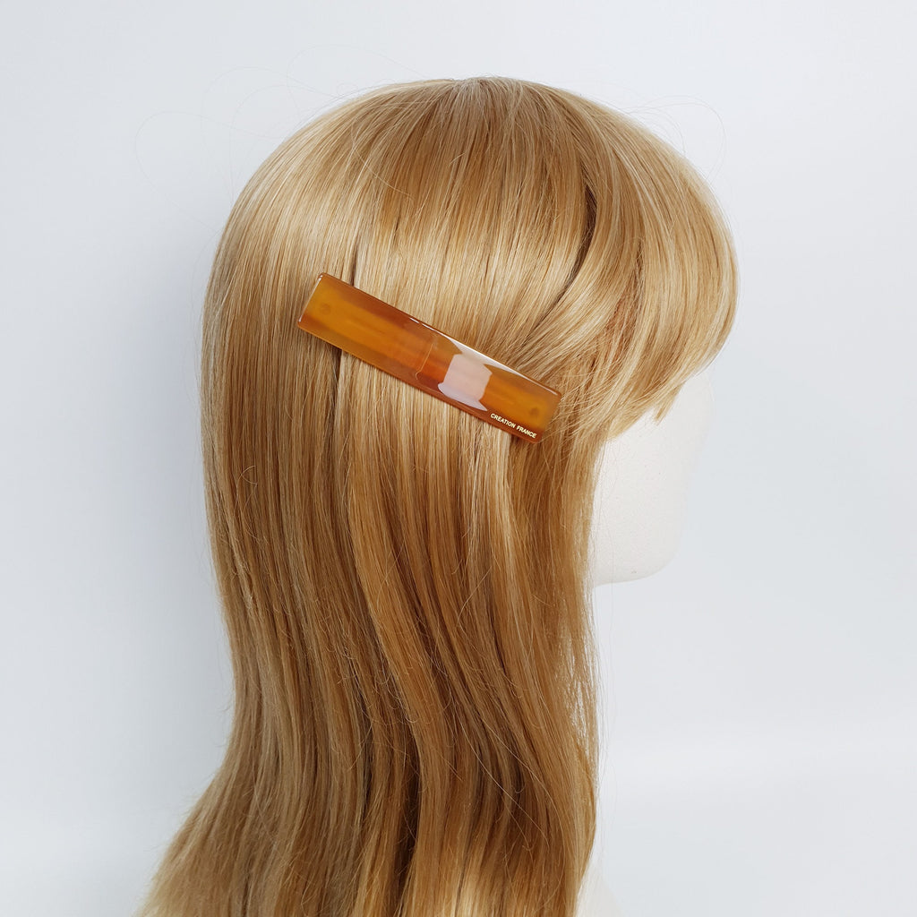 Leopard Long Square Hair Barrette (3.5 Inch) / Tortoise Shell French Hair Pin / Hair Accessory for Woman / Automatic Hair Clip