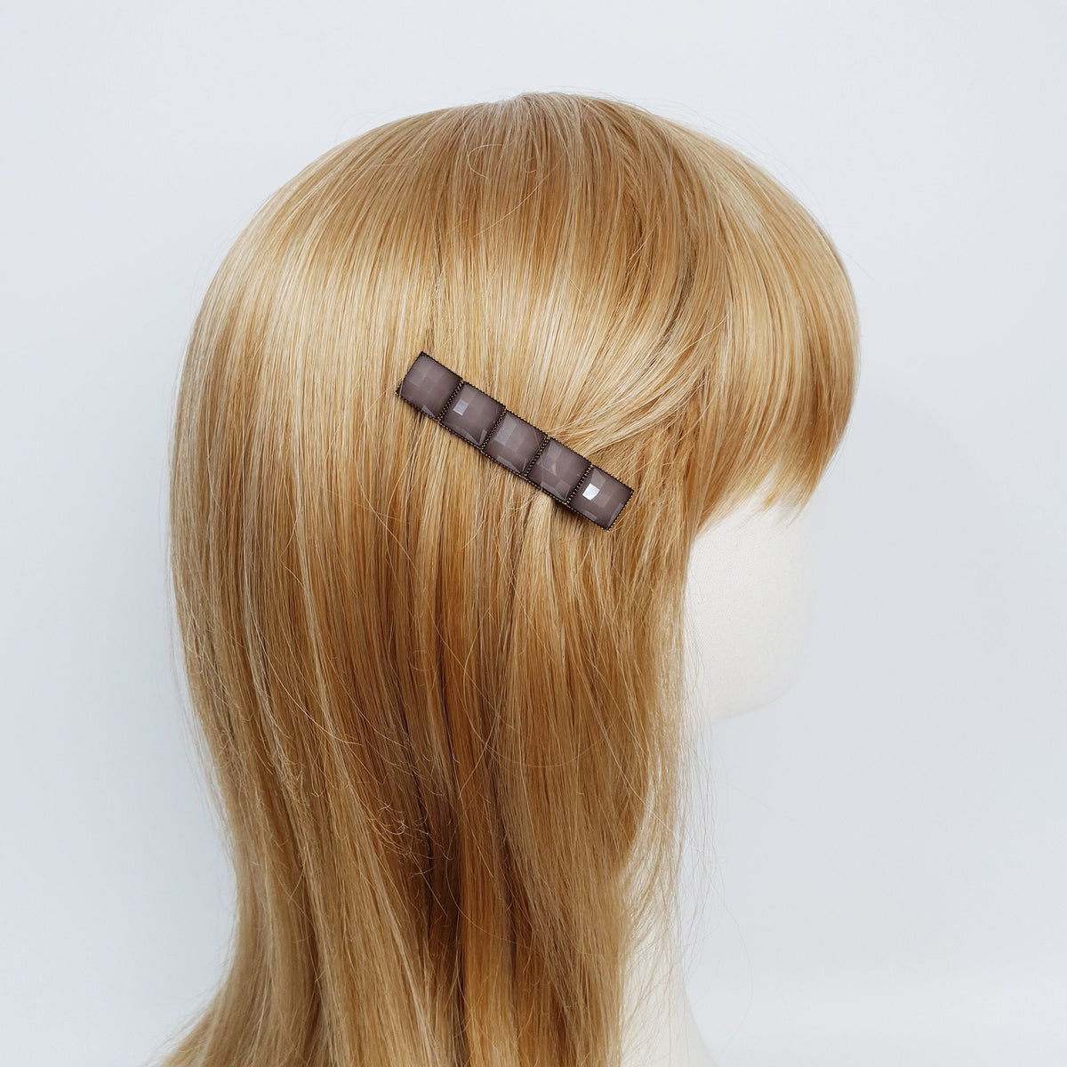 Vintage Antique Formica Square Hair Claw Clip (2.4 Inch) / Vivid Color Hair Pin / Alligator Hair Clip for Woman